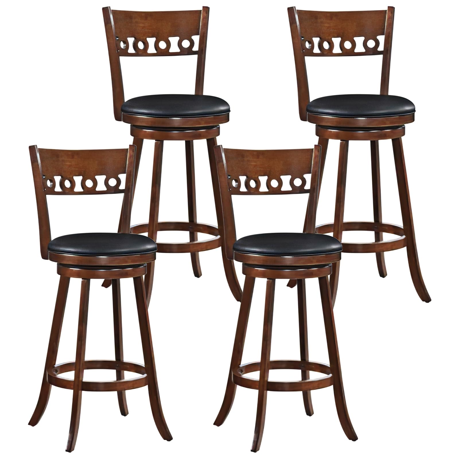 Giantex Swivel Bar Stools, Counter Height Bar Chairs with Back