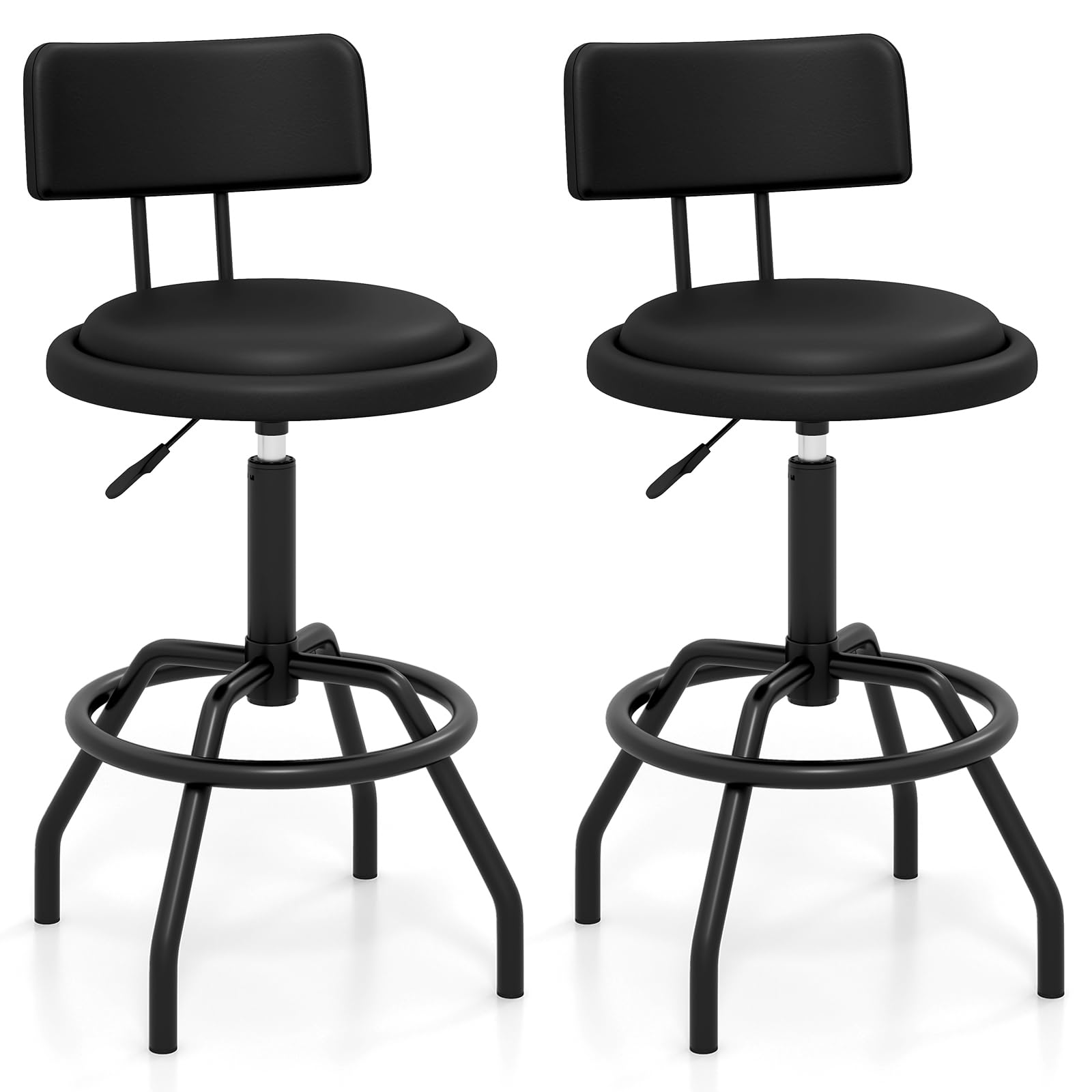 Giantex Swivel Bar Stools Set of 1/2/3/4, 24.5"-29" Height Adjustable Counter Height Chairs w/Back