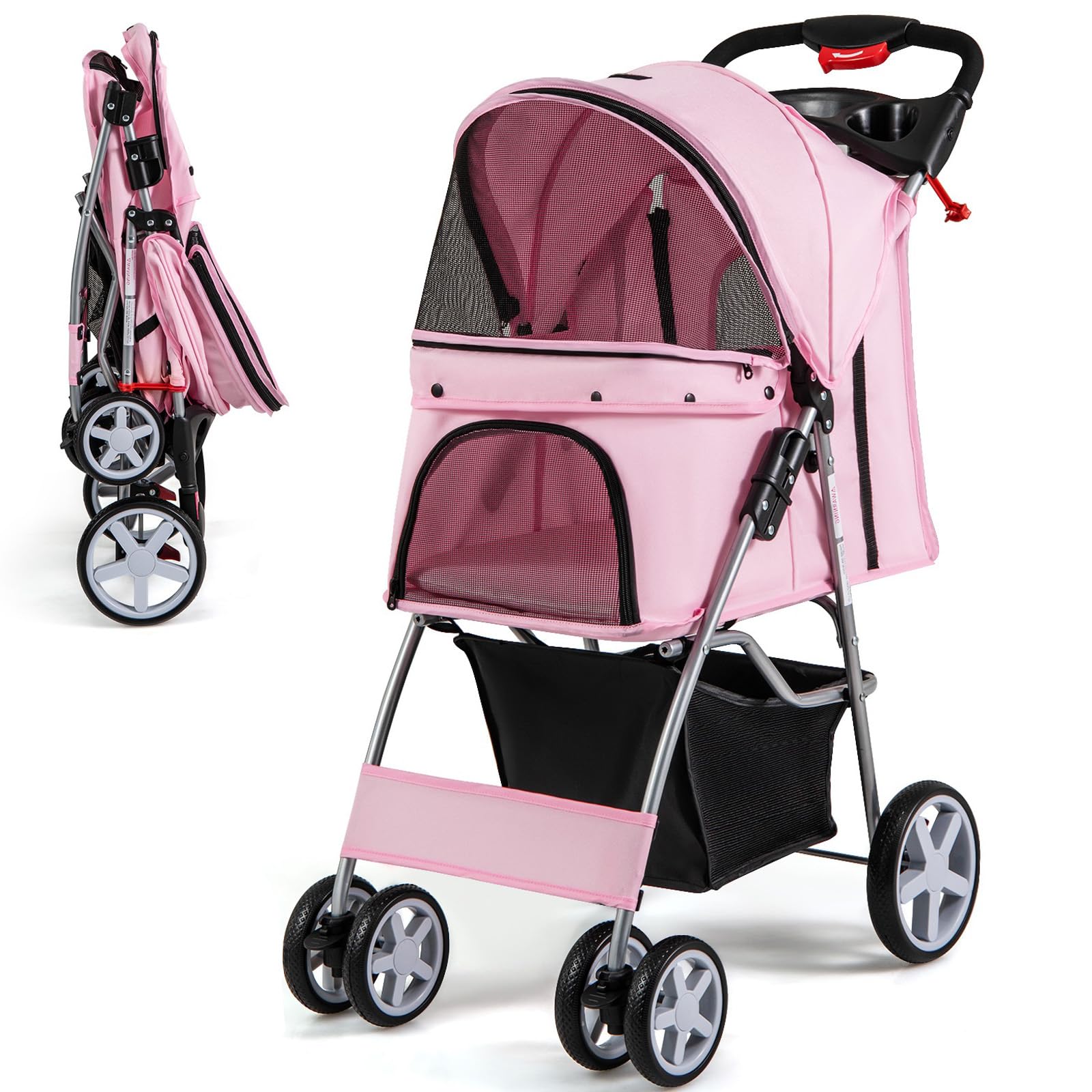 Folding Dog Stroller, Pet Stroller for Small Medium Dogs Cats Puppy