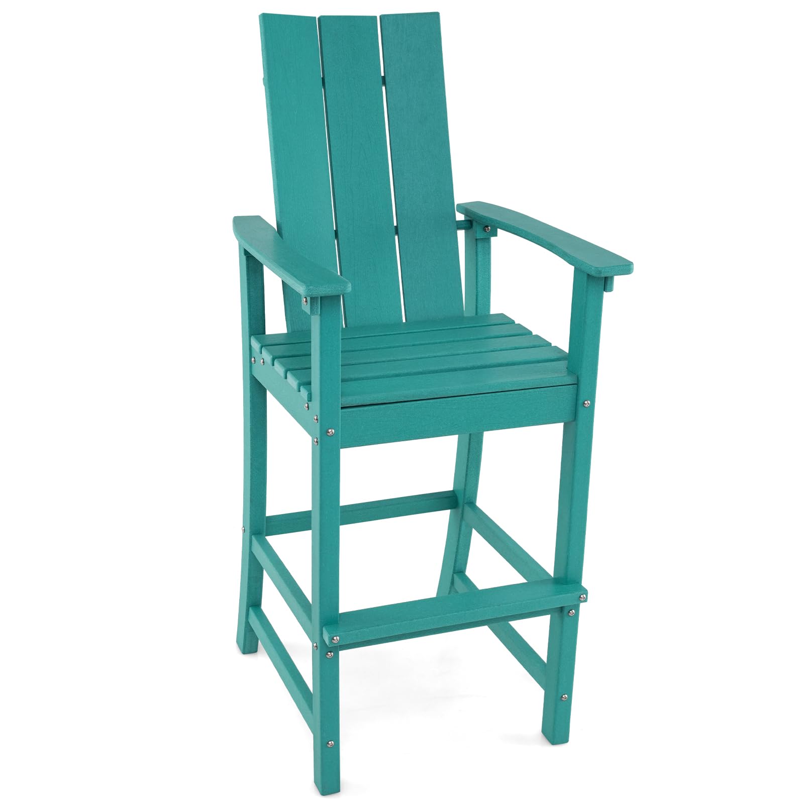 Giantex 52” Tall Adirondack Chair, HDPE Outdoor Bar Stool with Ergonomic Backrest