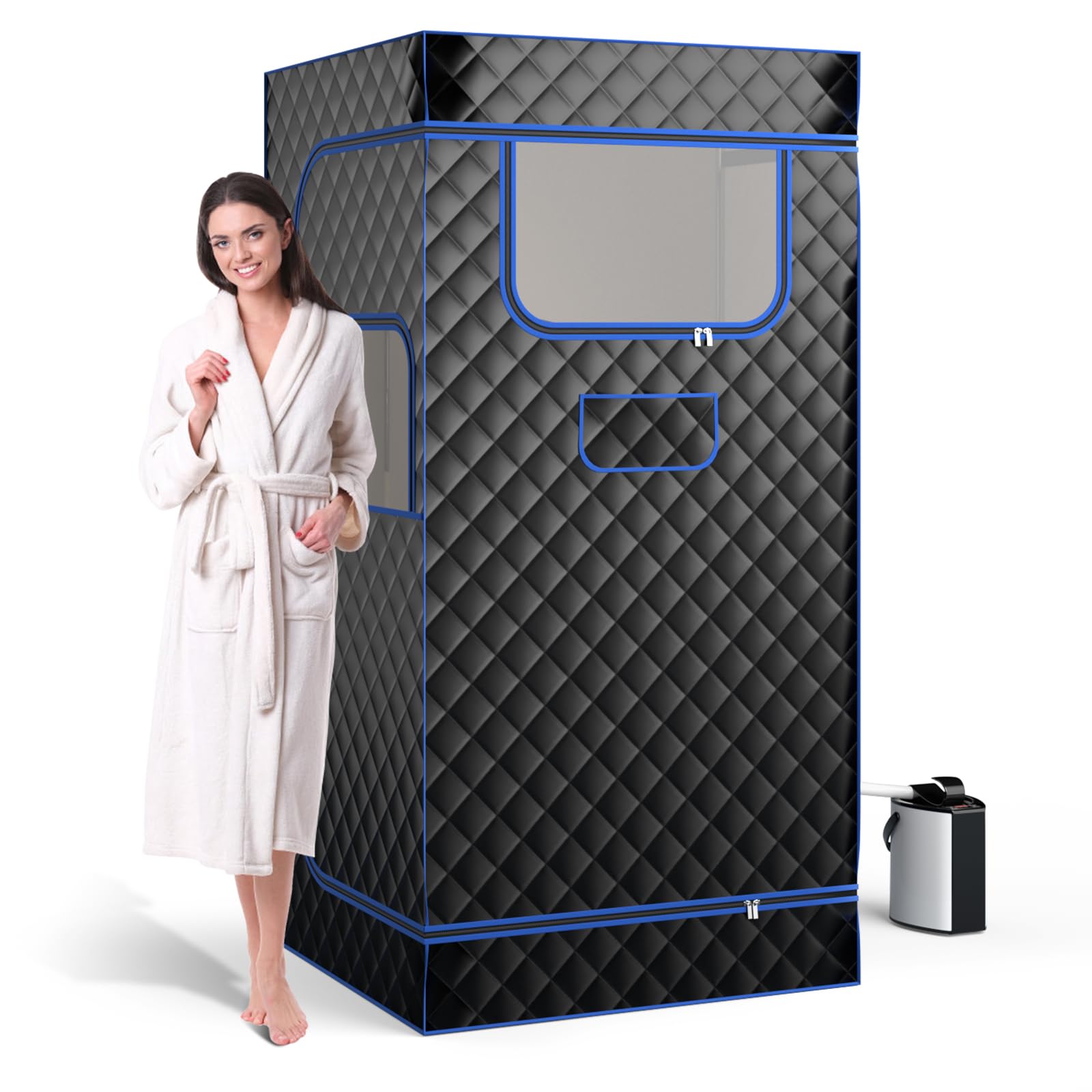 Giantex Portable Steam Sauna, Full Body Sauna Box with 3L Steam Generator, Remote Control