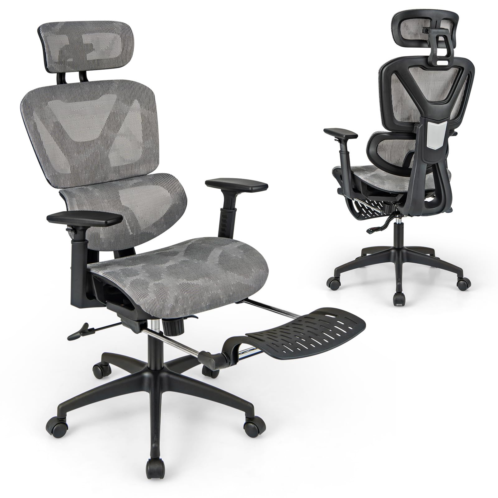 Giantex Ergonomic Office Chair, High Back Mesh Computer Desk Chair with Adjustable Backrest Headrest