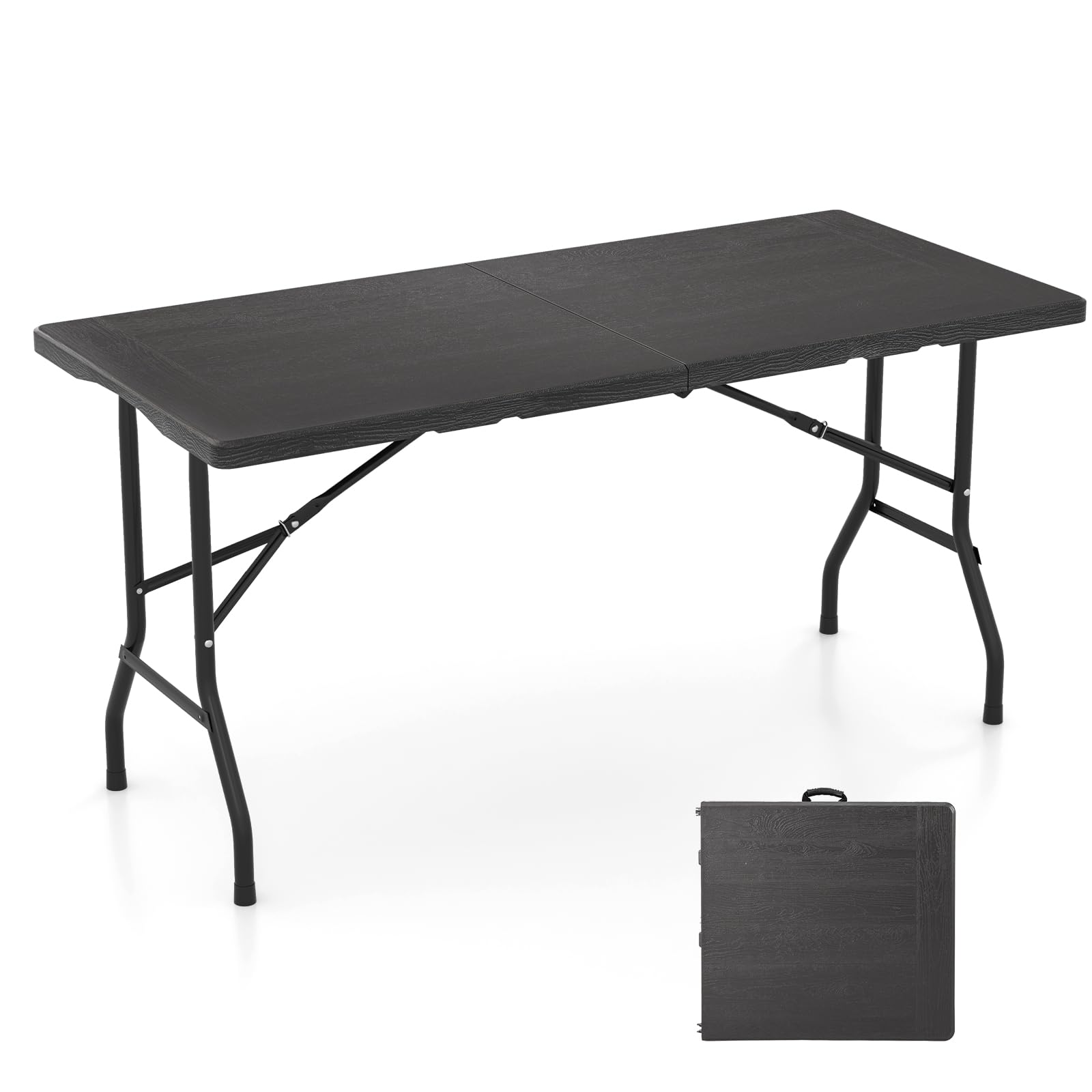 Giantex 5 FT Folding Table, HDPE Foldable Dining Table for 6