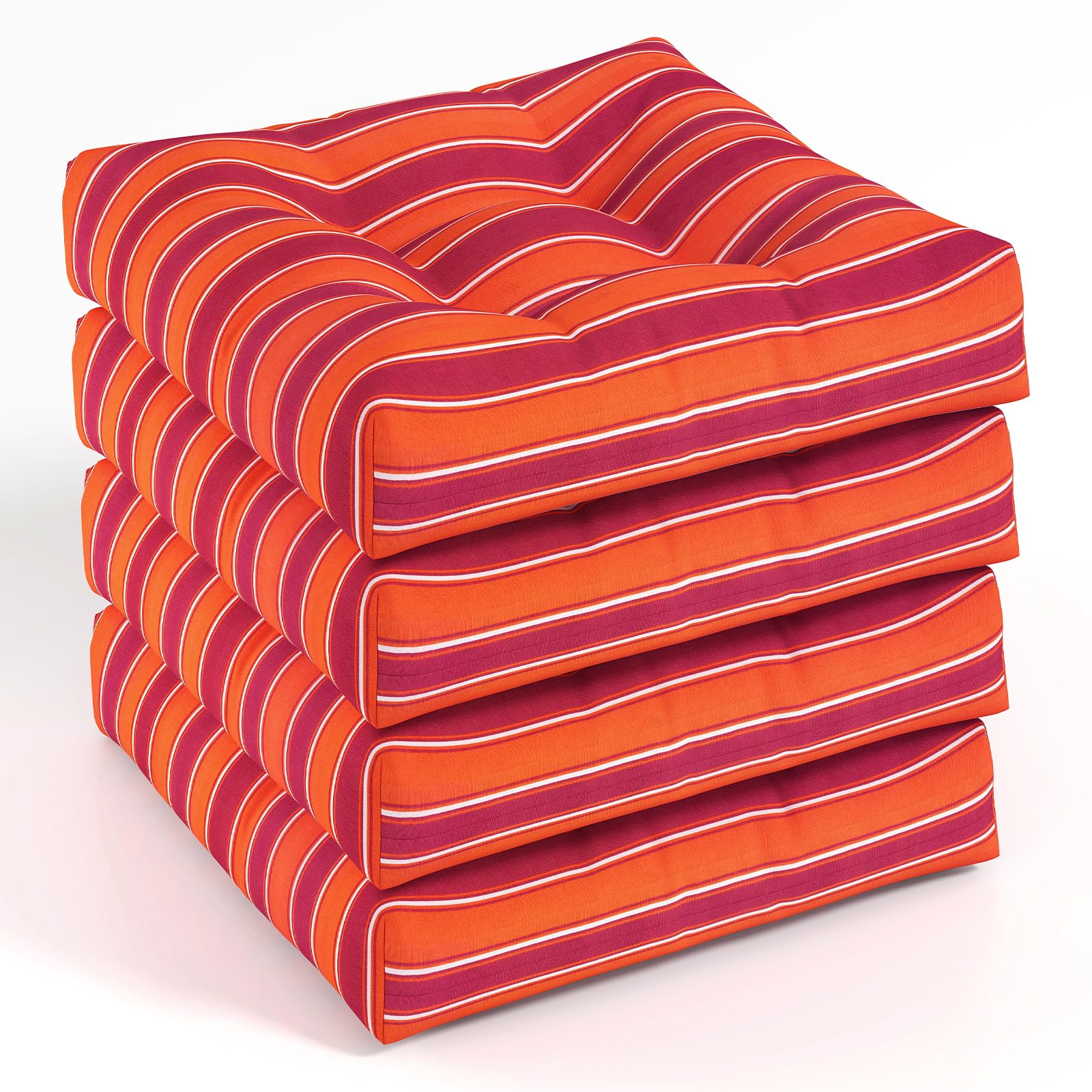 Giantex 2/4/6 Pack Tufted Patio Cushions 4 Inch Thick Outdoor Chair Pads
