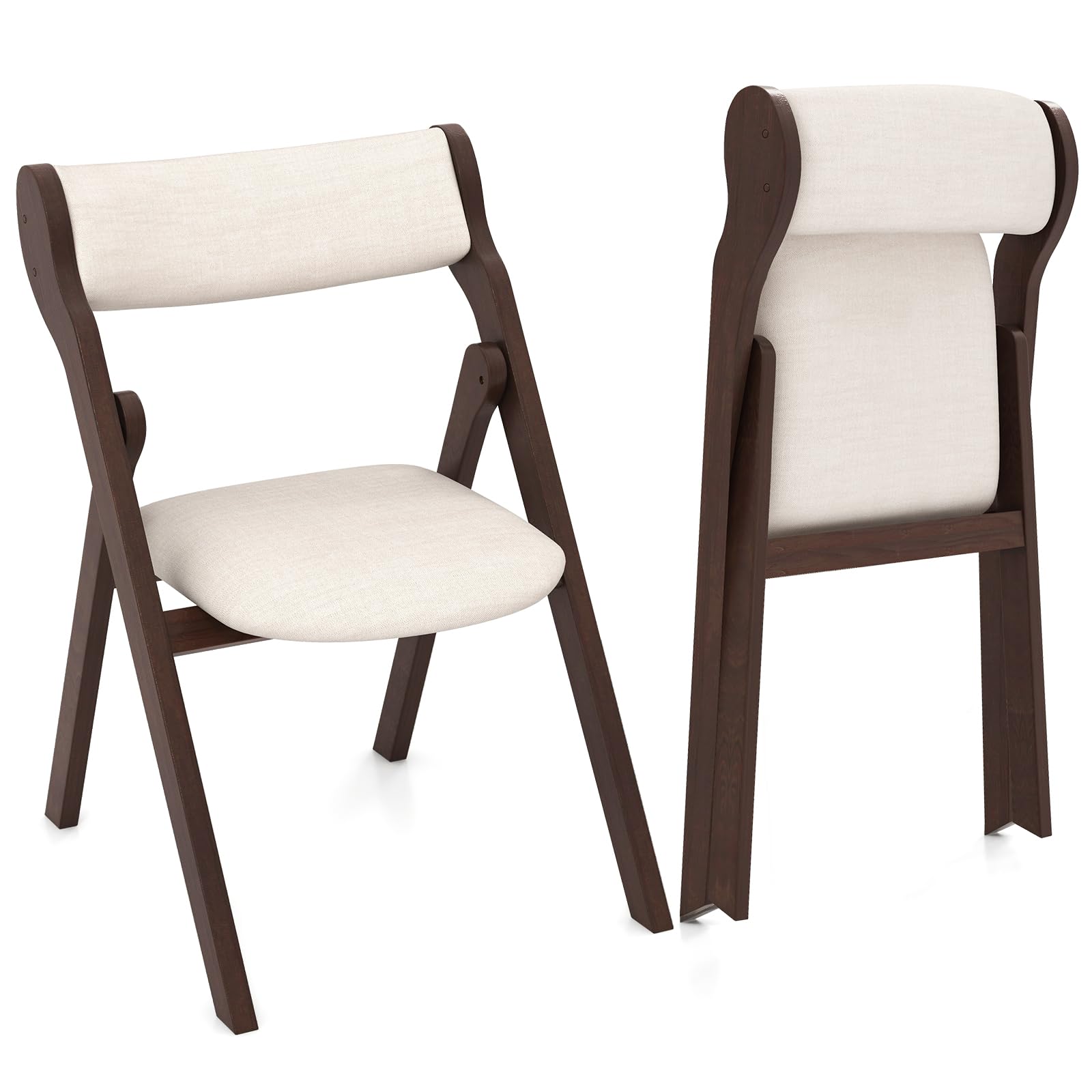 Giantex Folding Dining Chairs, Upholstered Kitchen Chairs w/Comfy Padded Backrest & Seat