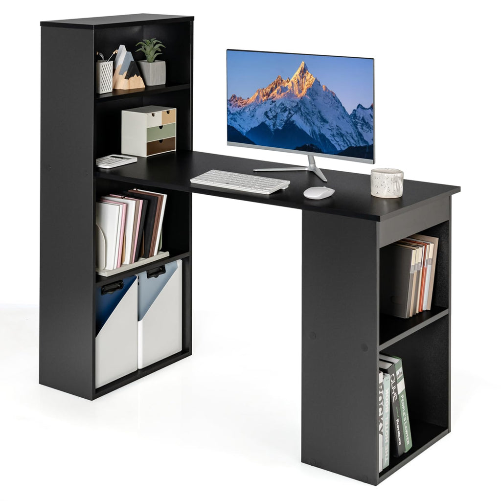 Giantex L Shaped Computer Desk, 60 Reversible Corner Desk with 4