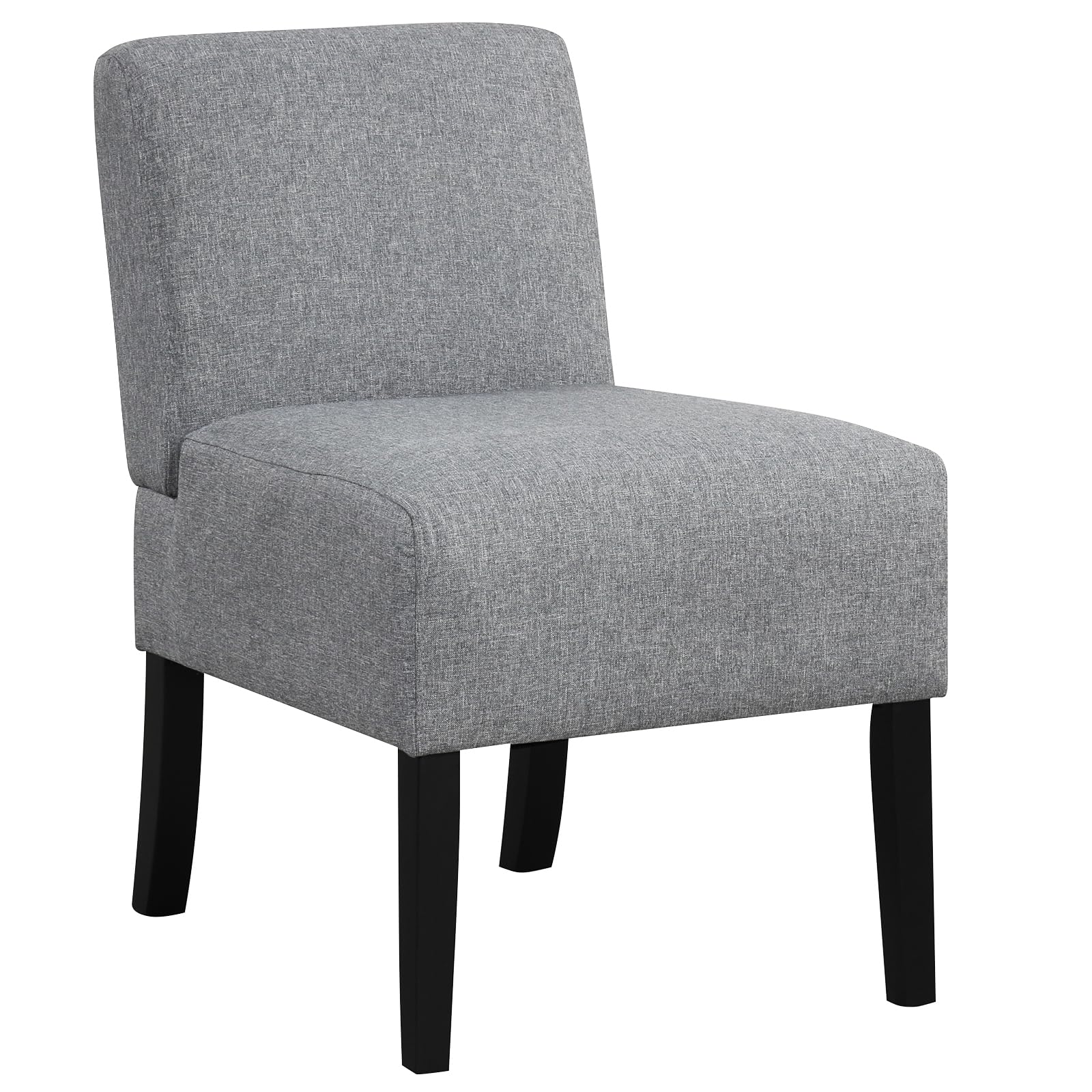 Giantex Armless Accent Chair Set of 1/2/4, Upholstered Living Room Chair with Rubber Wood Legs