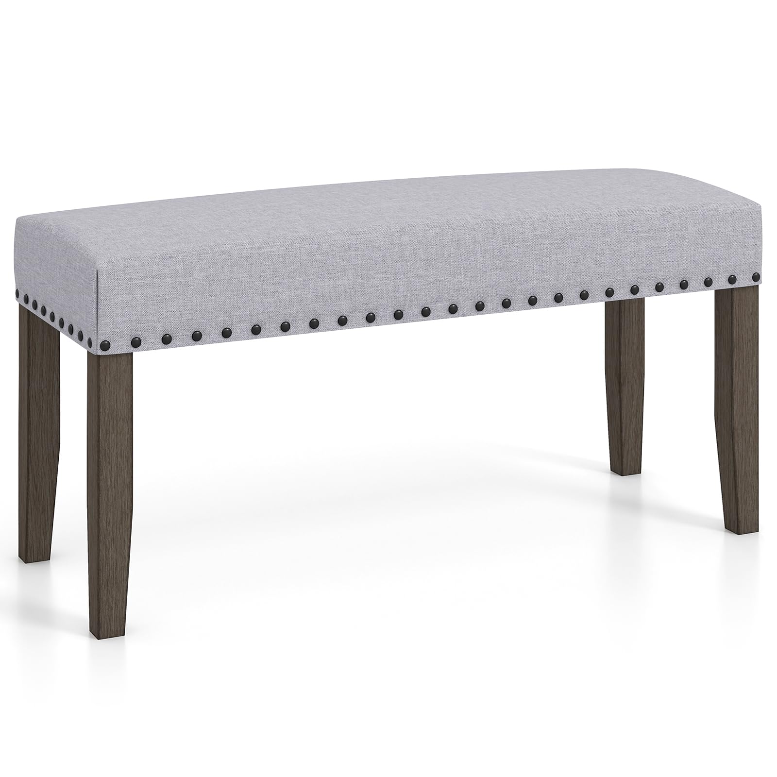 Giantex 42.5” Upholstered Entryway Bench, Set of 1/2 Dining Bench with Nailhead Trim