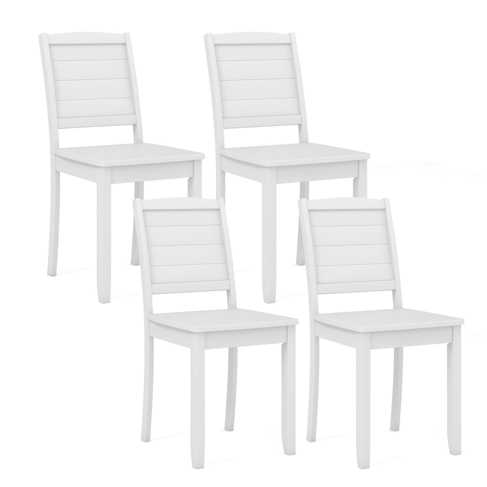 Giantex Wood Dining Chairs Set of 2/4, Modern Kitchen Chairs w/Rubber Wood Legs, Curved Backrest, Farmhouse Diner Chairs