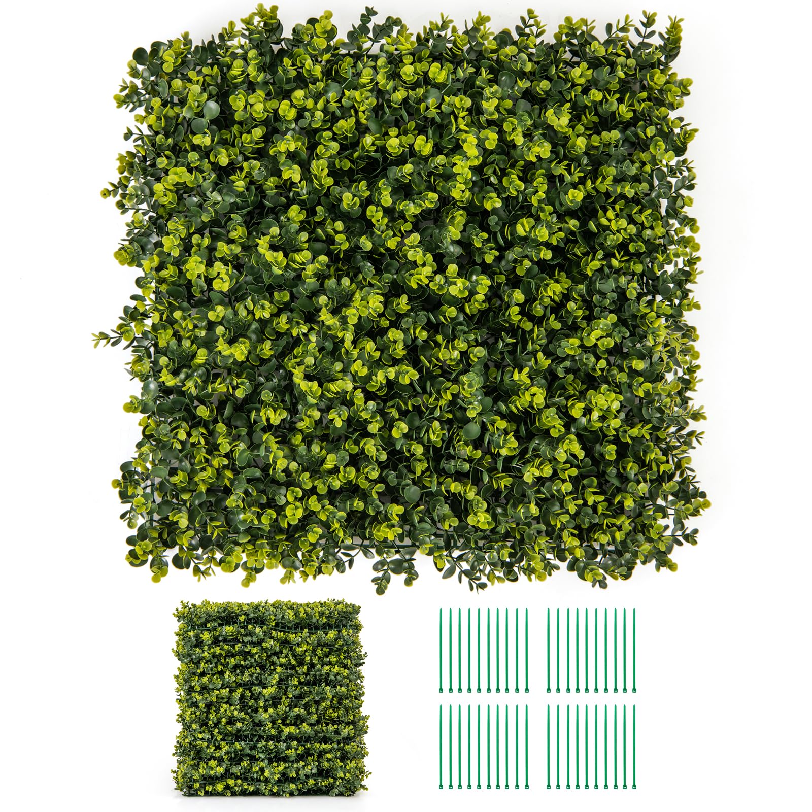 Giantex 20" x 20" Artificial Boxwood Panels 12PCS, 33.3 Sq.ft Garden Privacy Fence Screen (Boxwood)