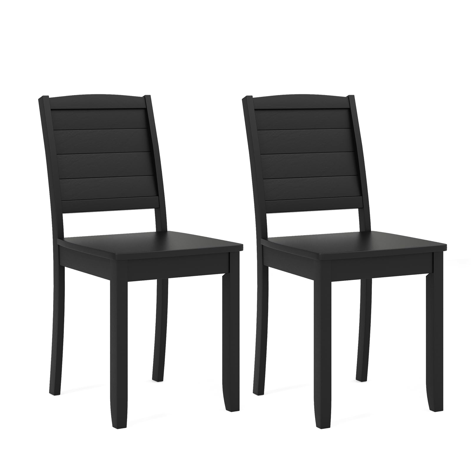 Giantex Wood Dining Chairs Set of 2/4, Modern Kitchen Chairs w/Rubber Wood Legs, Curved Backrest, Farmhouse Diner Chairs