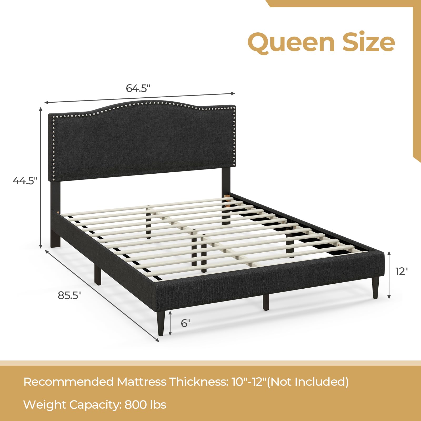Giantex Queen Bed Frame with Headboard