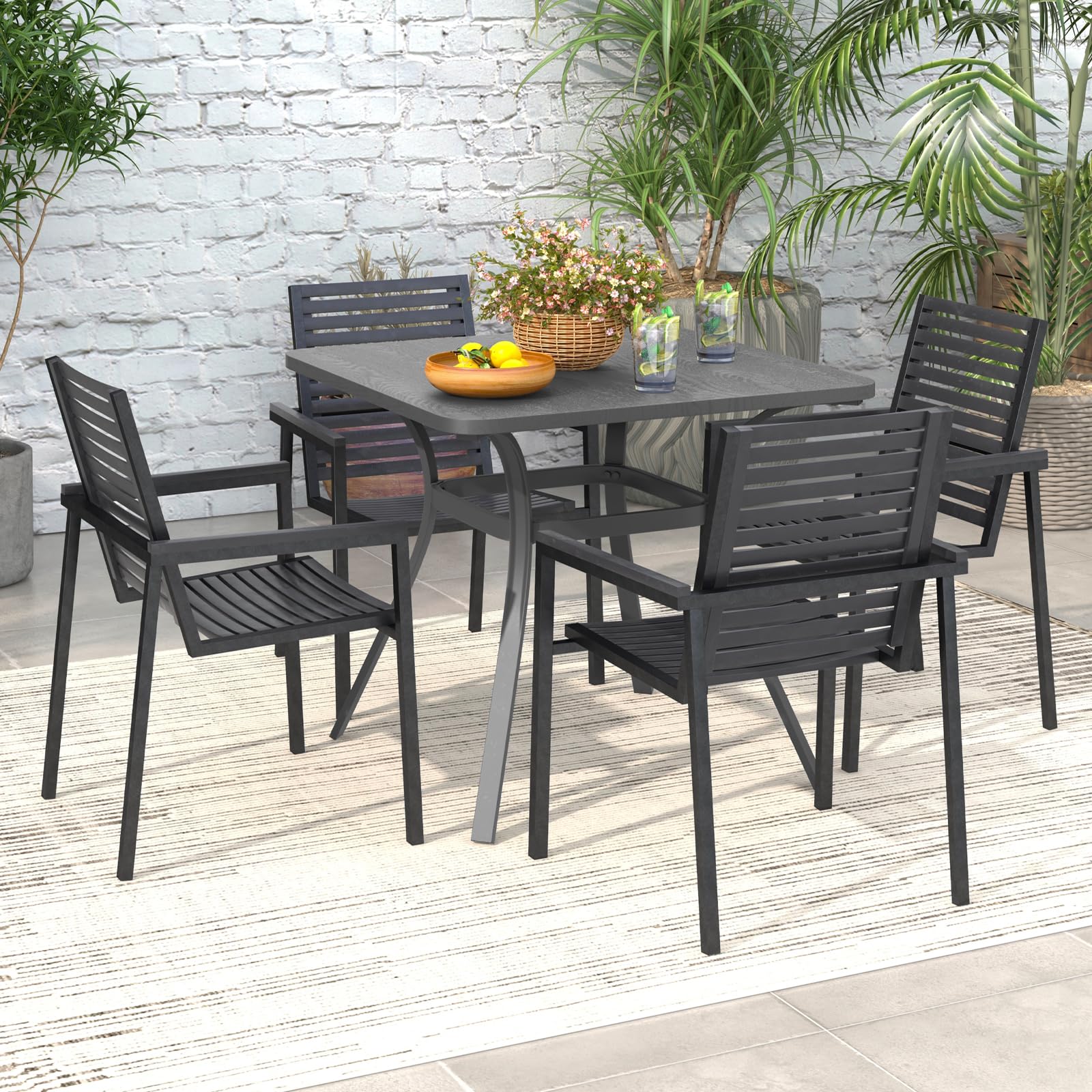 Giantex Patio Dining Table, 32”x32”x29” Outdoor Table