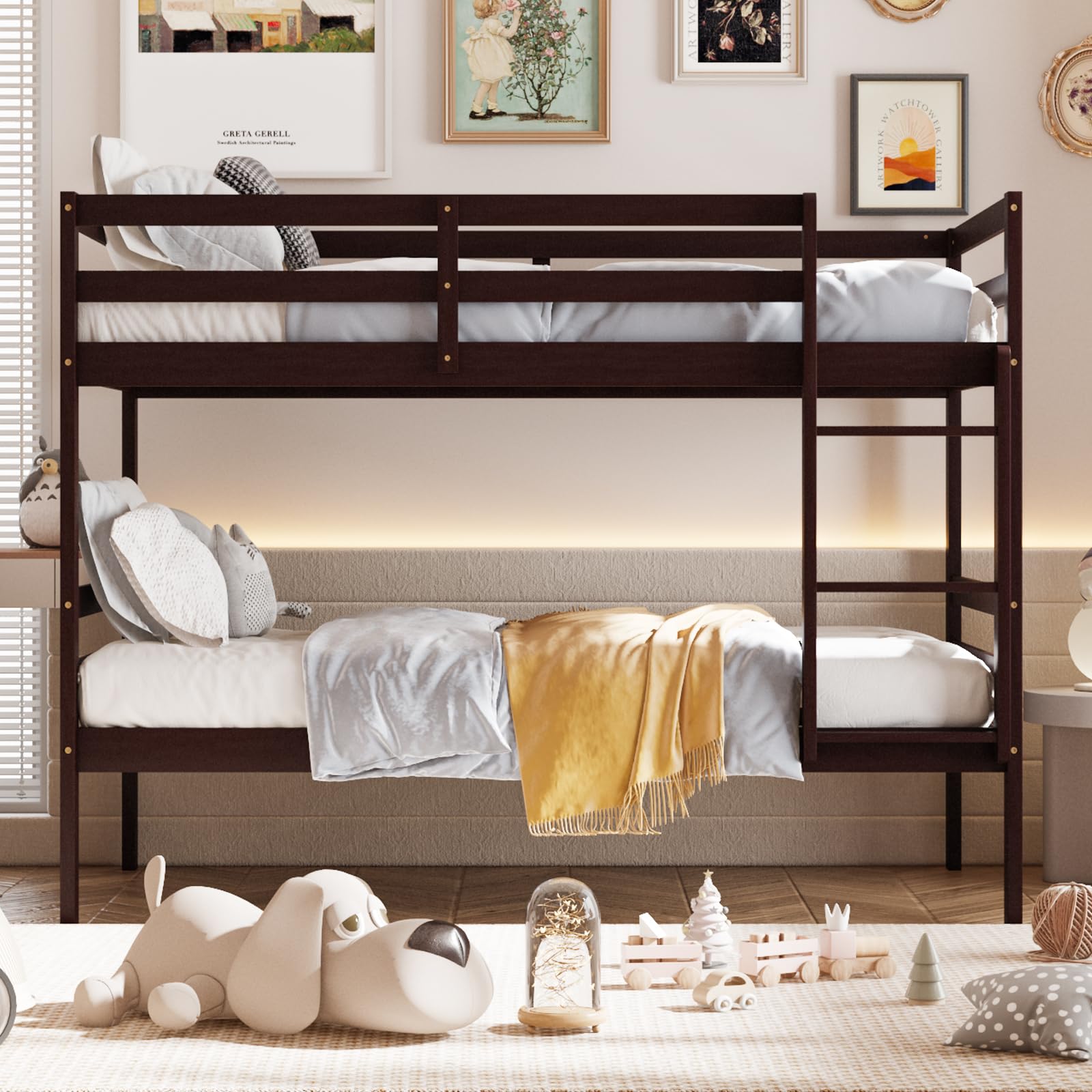 Giantex Bunk Bed Twin Over Twin, Solid Wood Vietnam