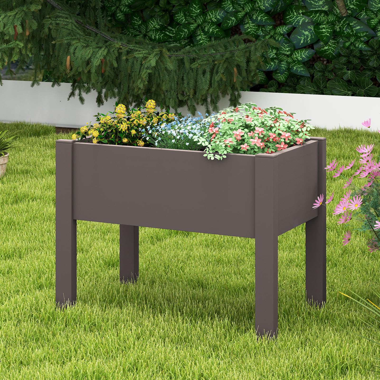 Giantex Raised Garden Bed with Legs, Self-Watering Planter Box with Water Level Indicator