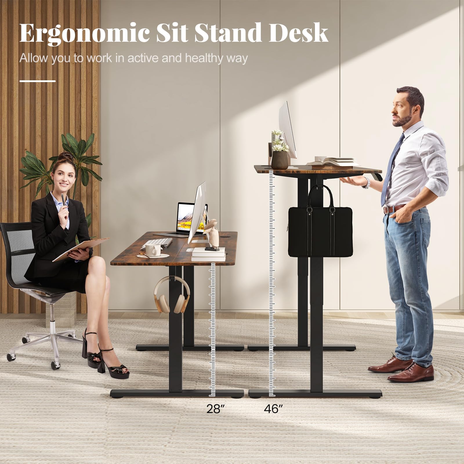 Giantex 63" x 24" Electric Standing Desk with Adjustable Height