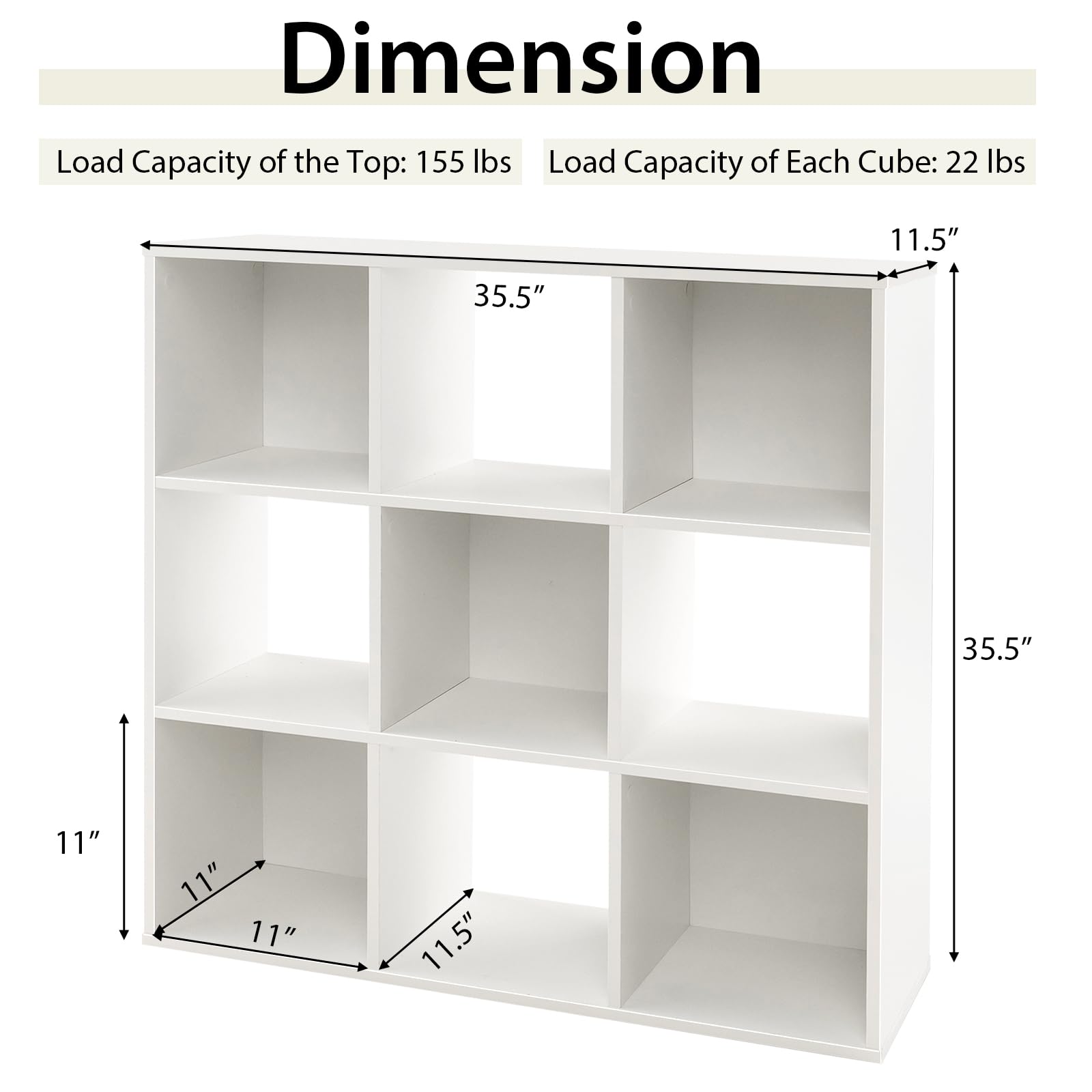 Giantex 9-Cube Bookcase White