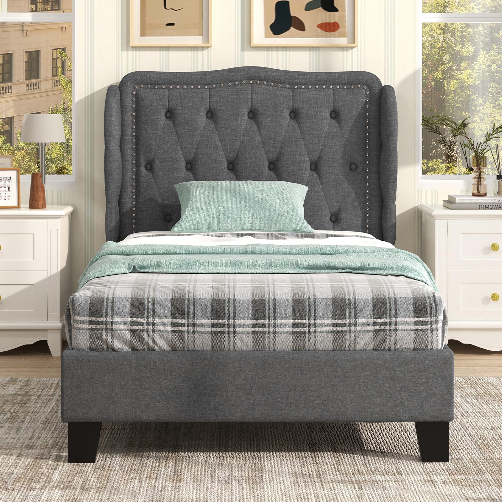 Giantex Twin Bed Frames with Headboard