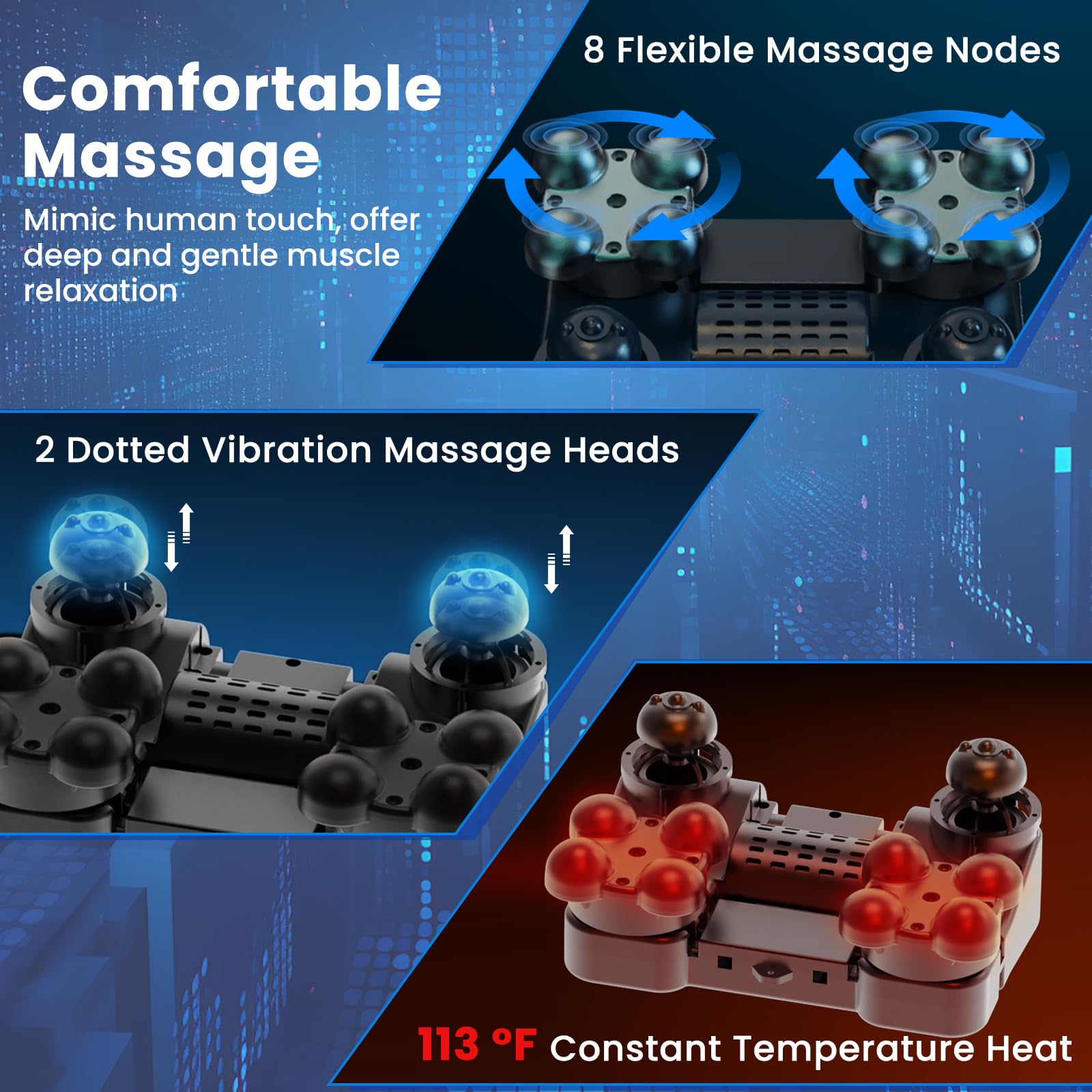 Giantex Foot Massager, Calf Massager with Heat, 3 Massage Intensity, Vibration, Detachable Middle Sponge