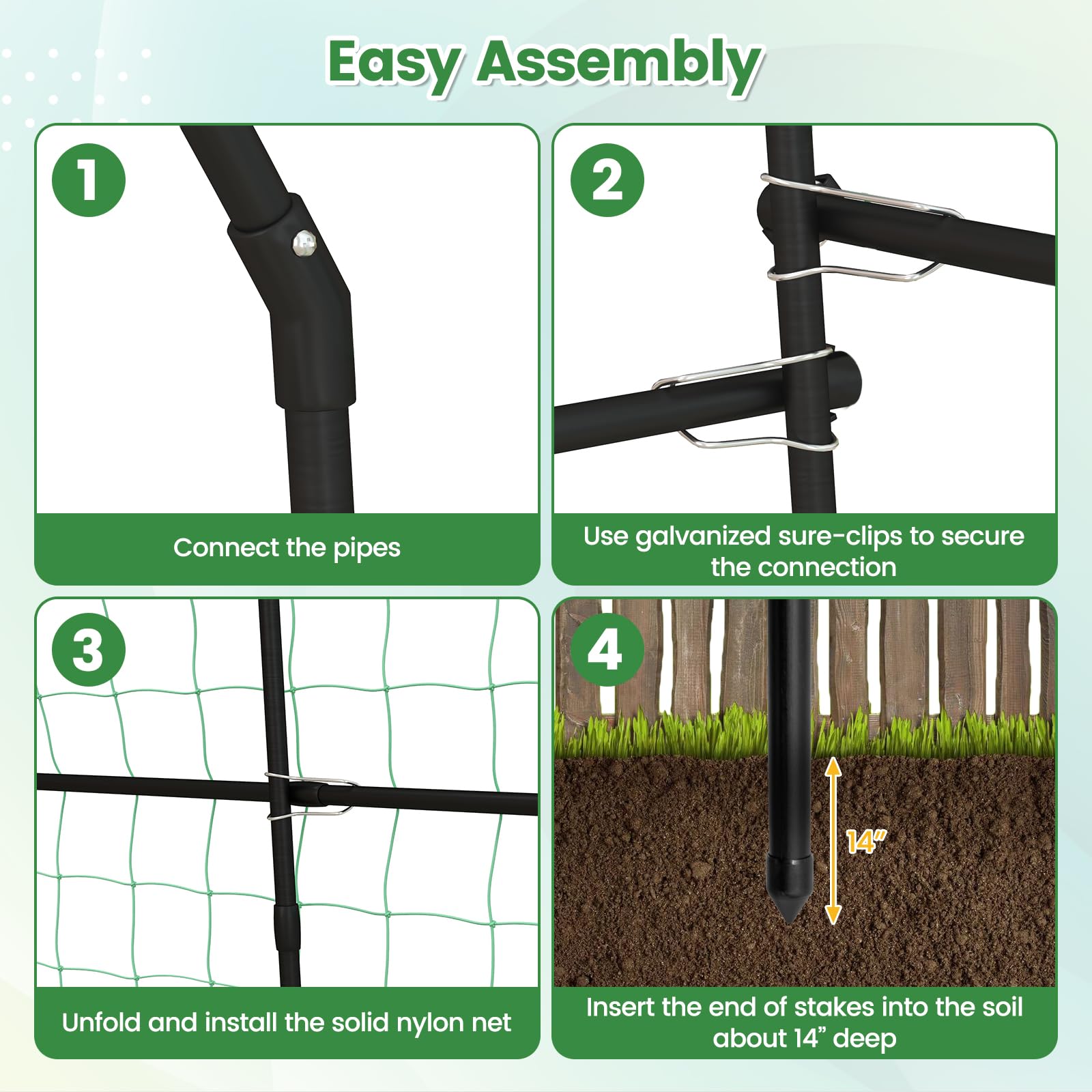 Garden Arch Trellis for Climbing Plants - Giantex