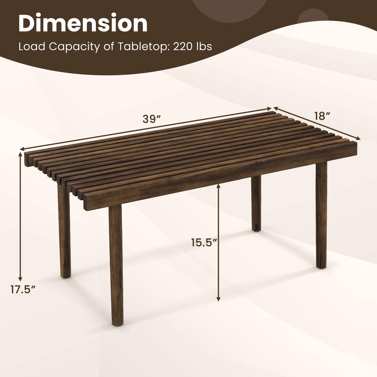 Giantex 39" Wood Coffee Table