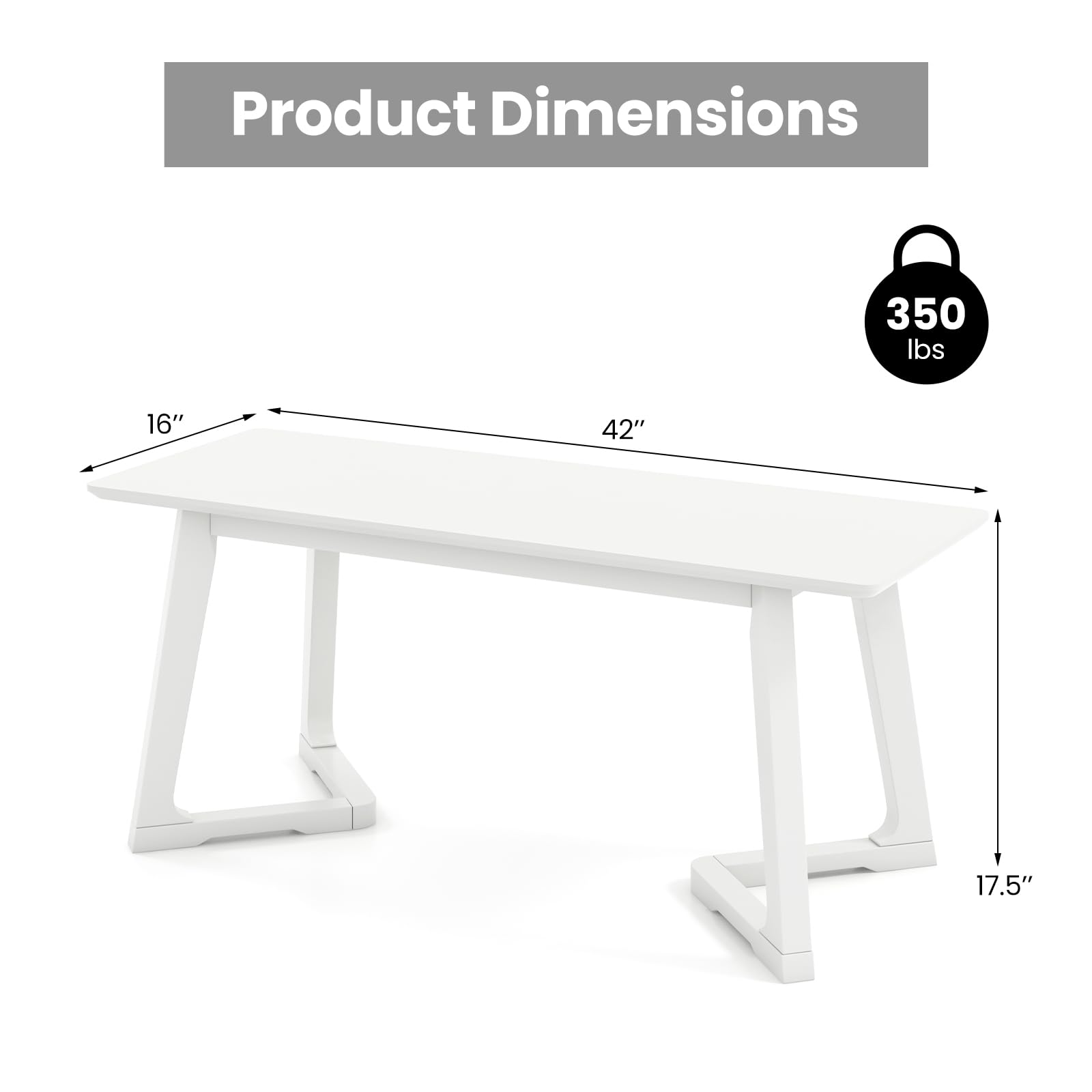 Giantex Set of 1/2 Entryway Bench, 42” Long Dining Bench with Rubber Wood Triangular Legs