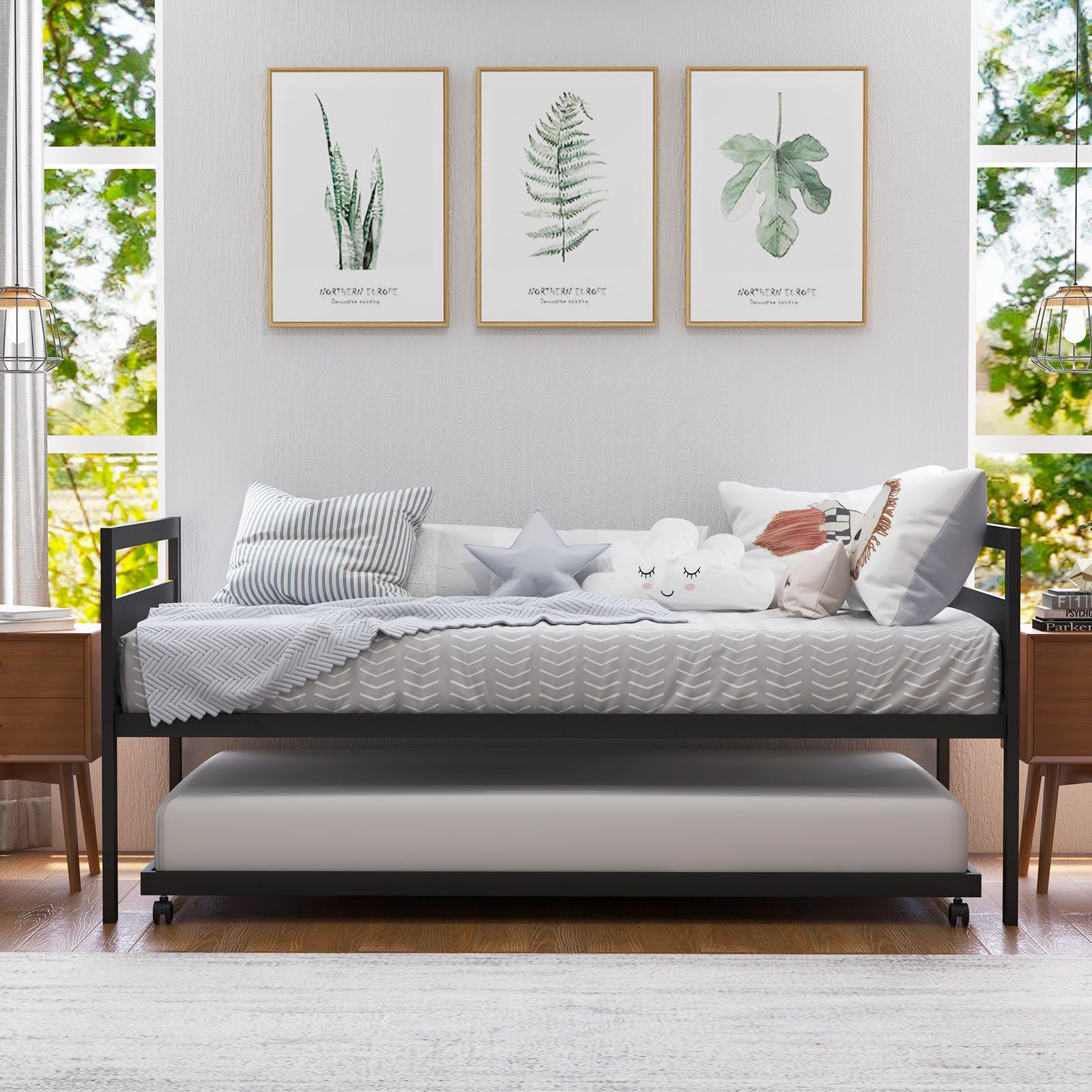 Giantex Metal Daybed with Trundle