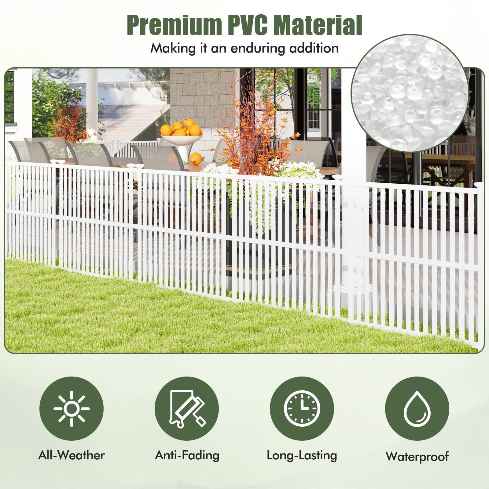 Giantex Air Conditioner Fence 2/4 Panels - 45''W x 45''H Outdoor Fence Privacy Screen with Metal Stakes