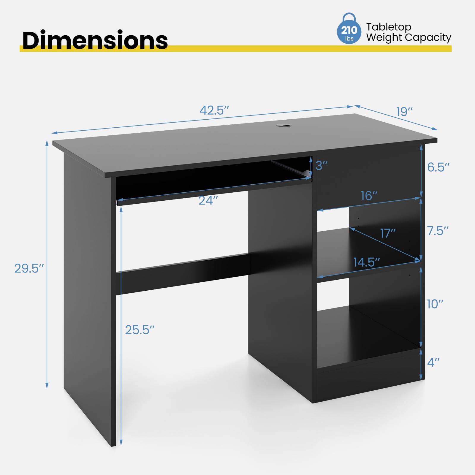 Giantex Home Office Desk with Drawer