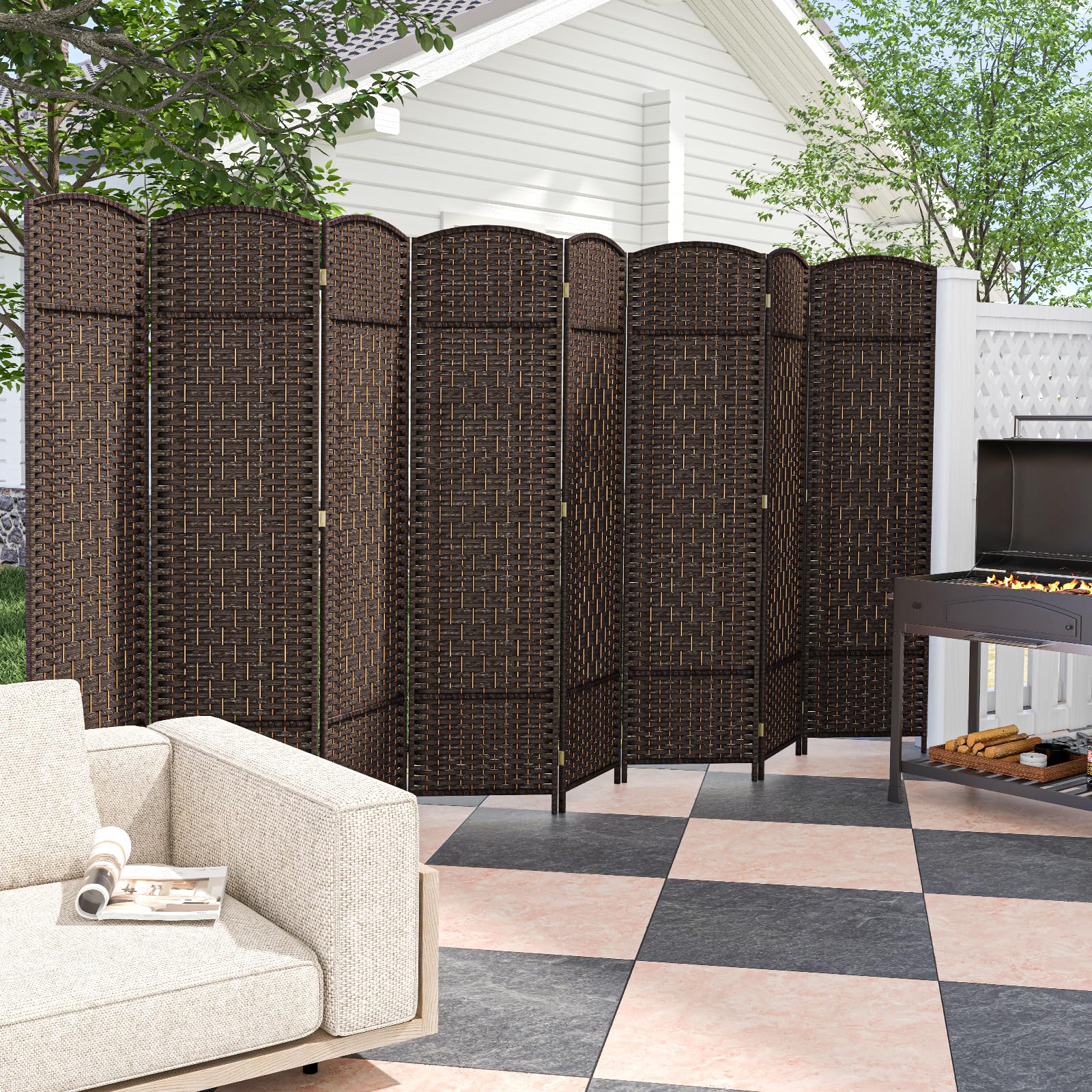 Giantex Room Divider 8 Panel - 6 FT Folding Privacy Screen