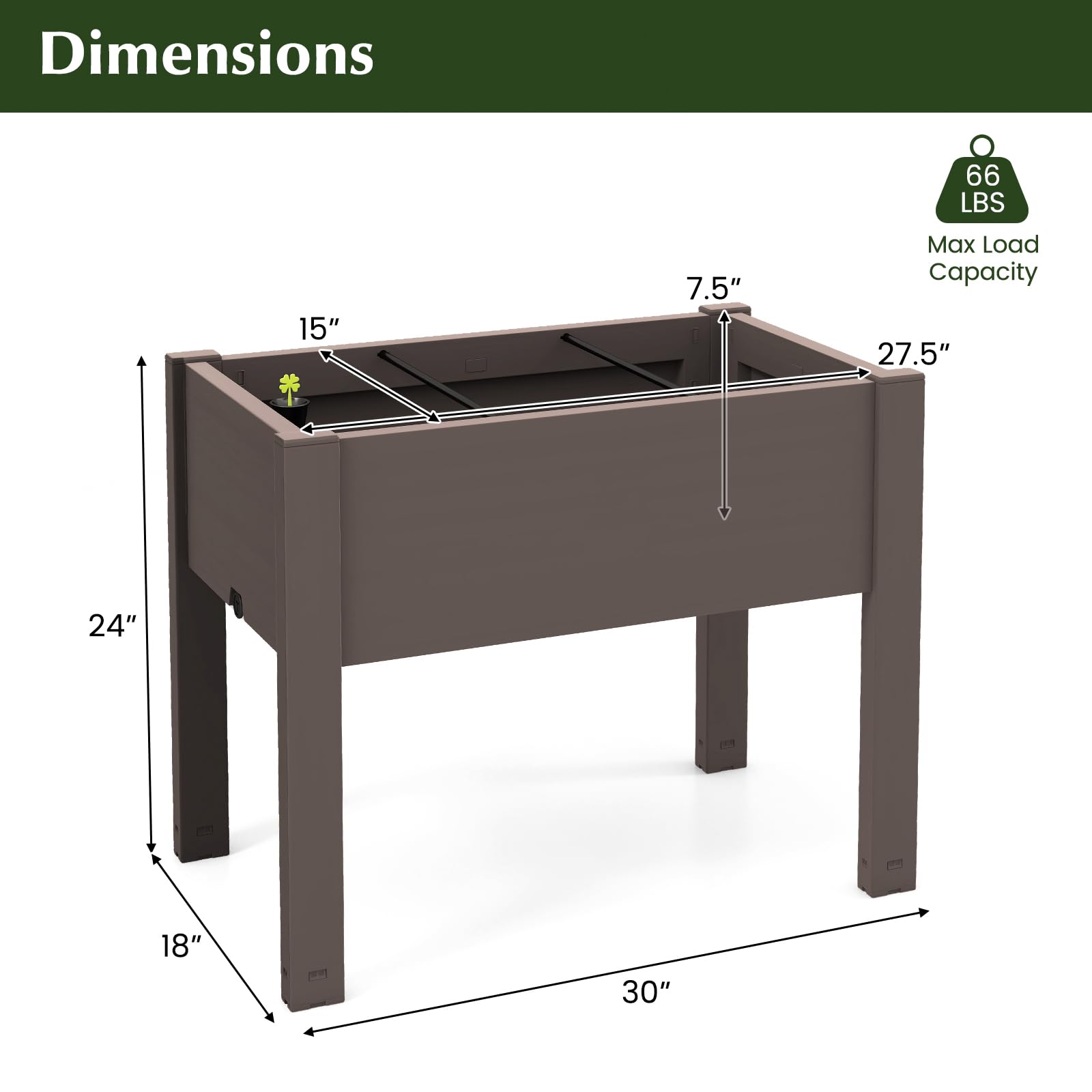 Giantex Raised Garden Bed with Legs, Self-Watering Planter Box with Water Level Indicator