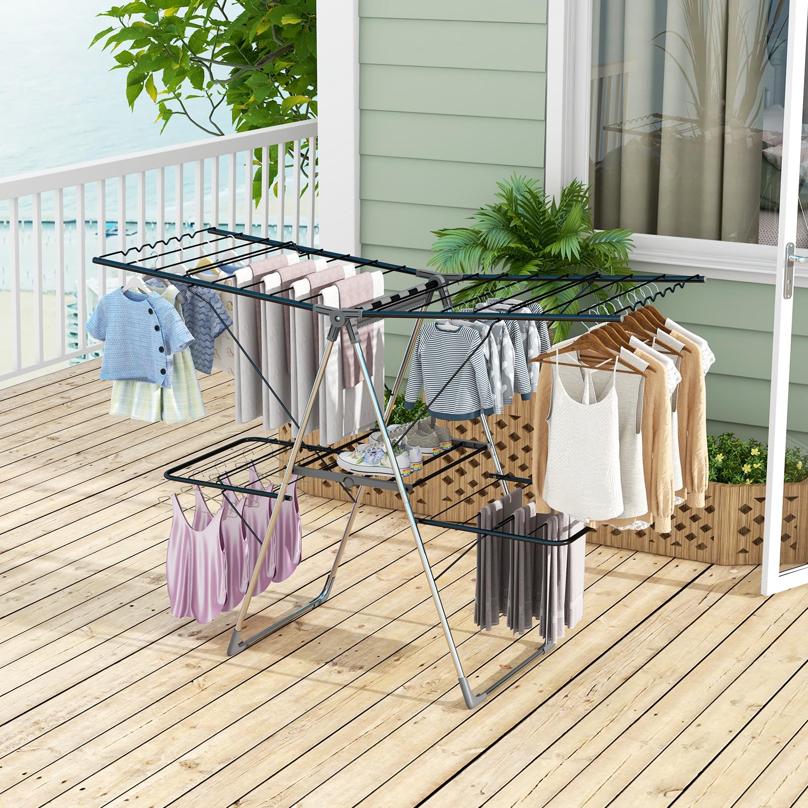 Giantex Clothes Drying Rack, Foldable Laundry Drying Rack with 33 Drying Rails