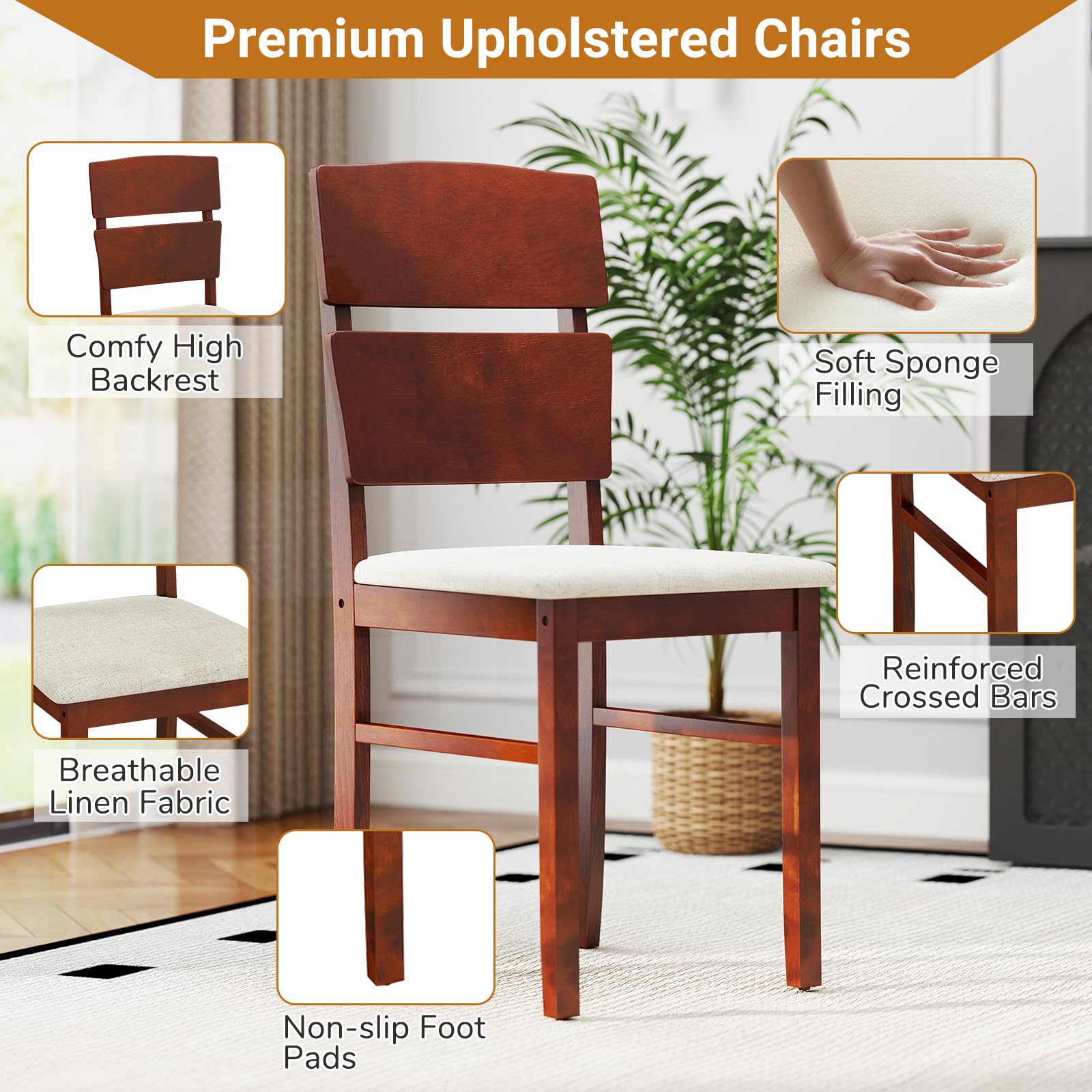 Giantex 5-Piece Dining Table Set for 4