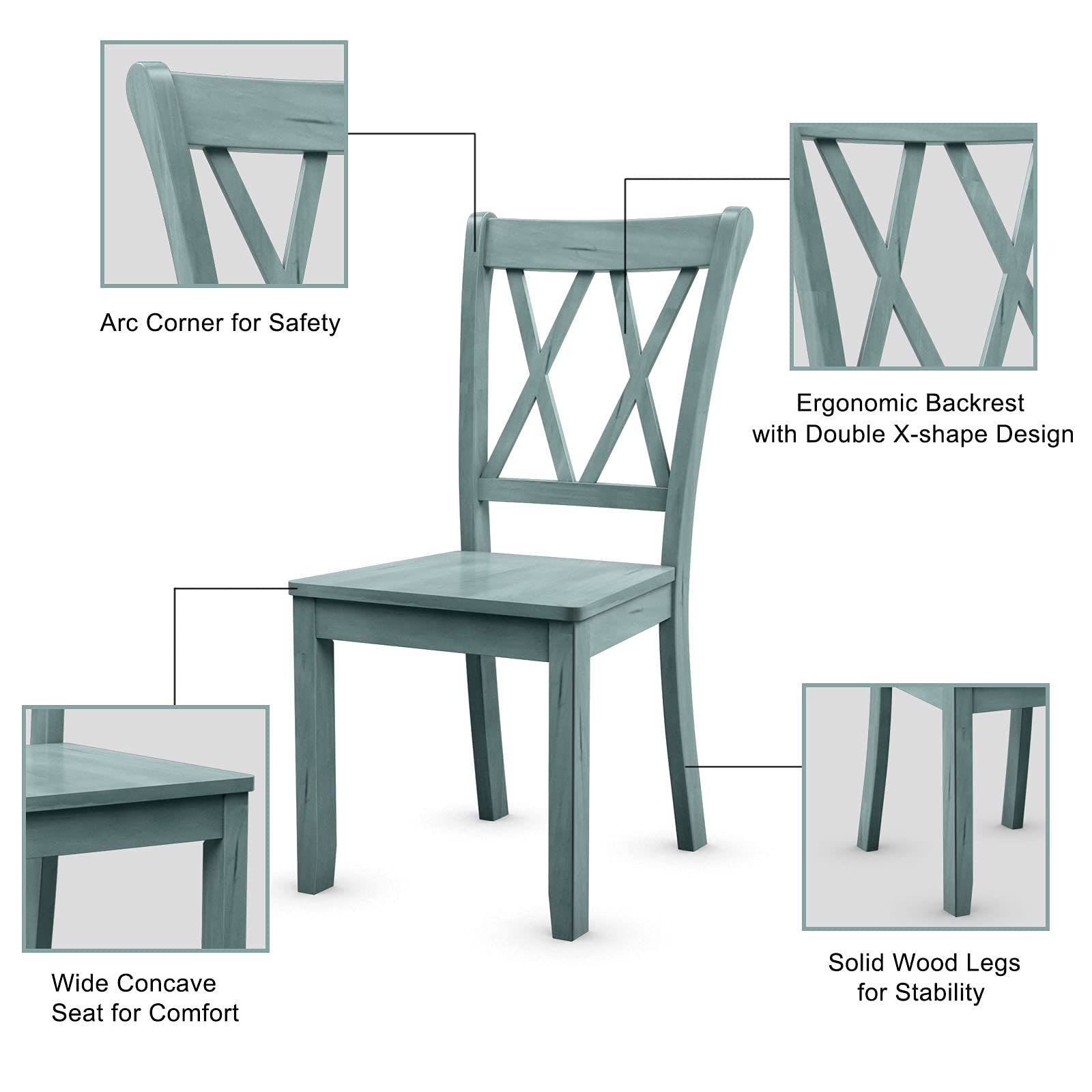 Giantex Rubber Wood Dining Room Side Chair