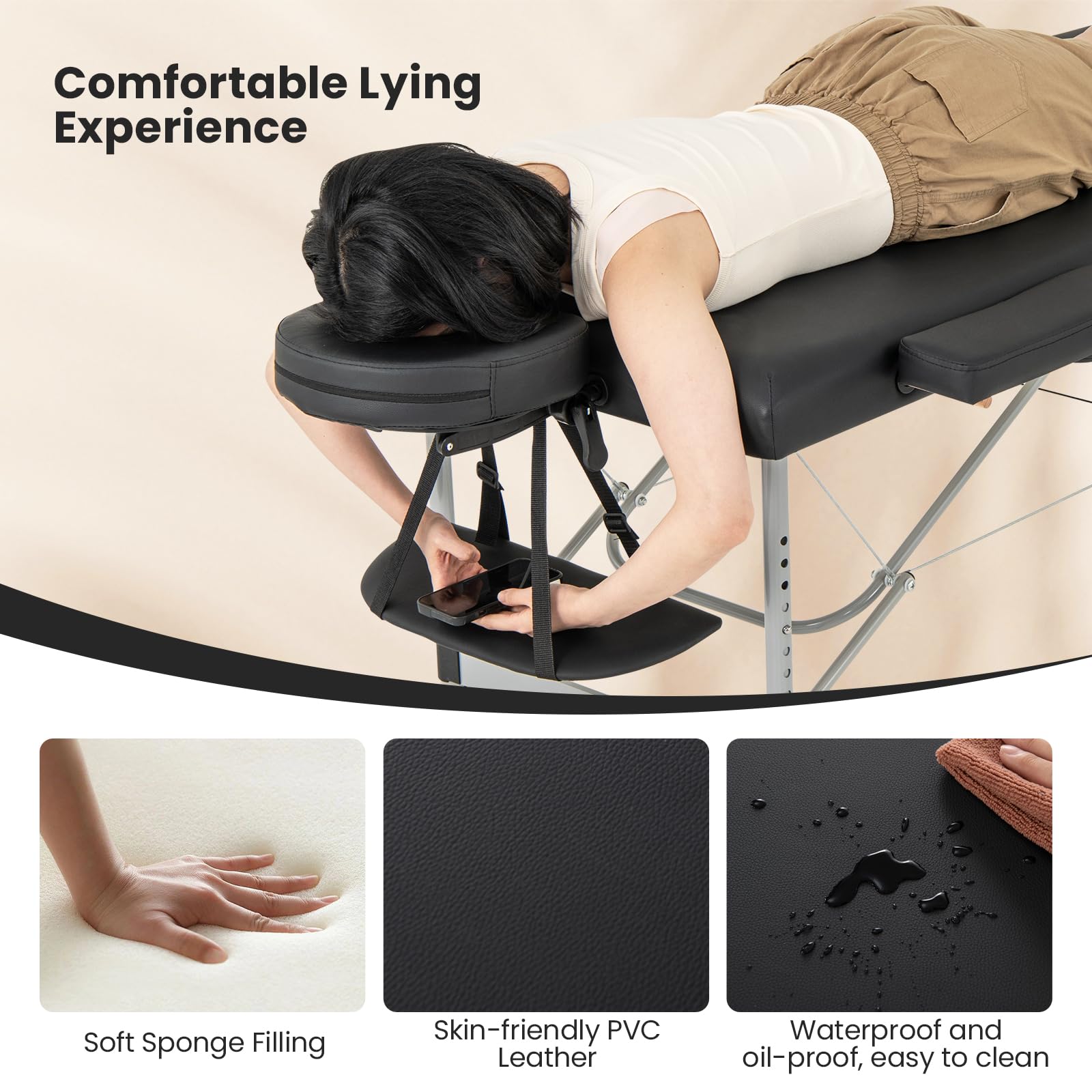 Giantex Massage Table, Portable Massage Bed with Carrying Bag