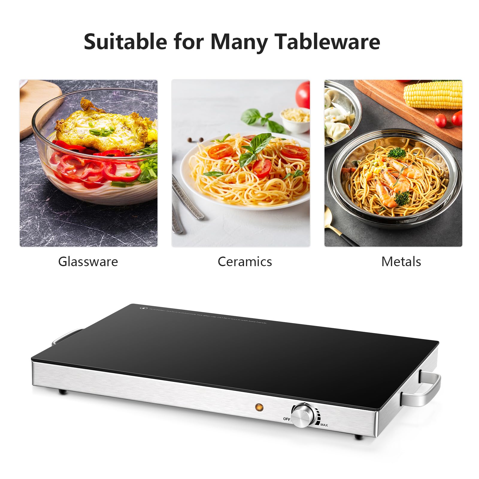 Giantex 2 Packs Electric Warming Tray, 22''x15'' Hot Plate with Adjustable Temperature Control