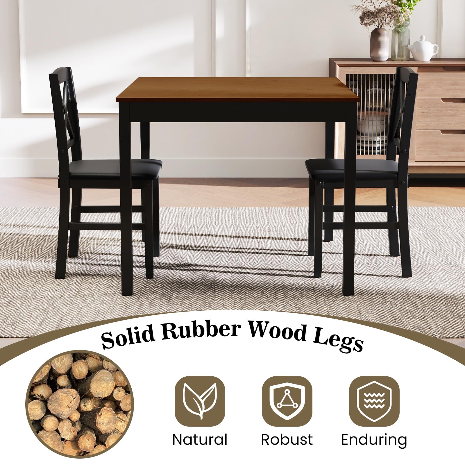 Giantex 3-Piece Dining Table Set for 2