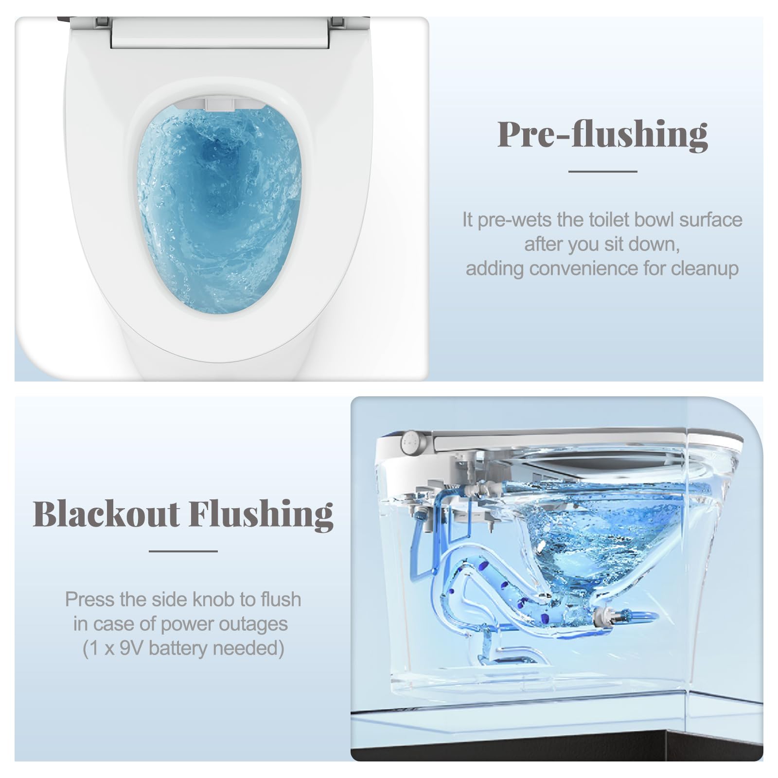 Giantex Smart Toilet, Elongated Bidet Toilet with Adjustable Heated Seat, Dryer, Night Light, Auto Open/Close, Foot Sensor