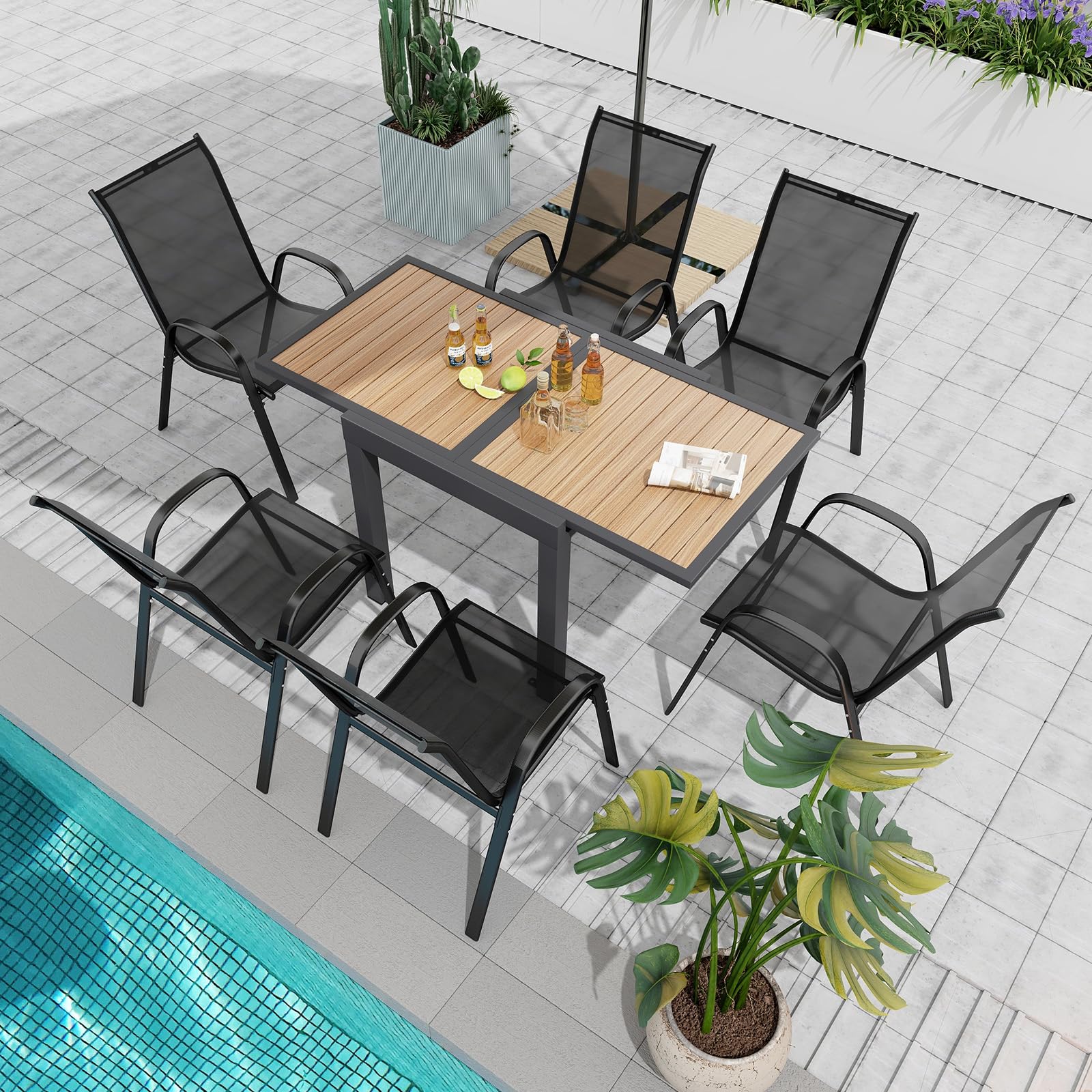 Giantex 31.5"-63" Expandable Patio Dining Table