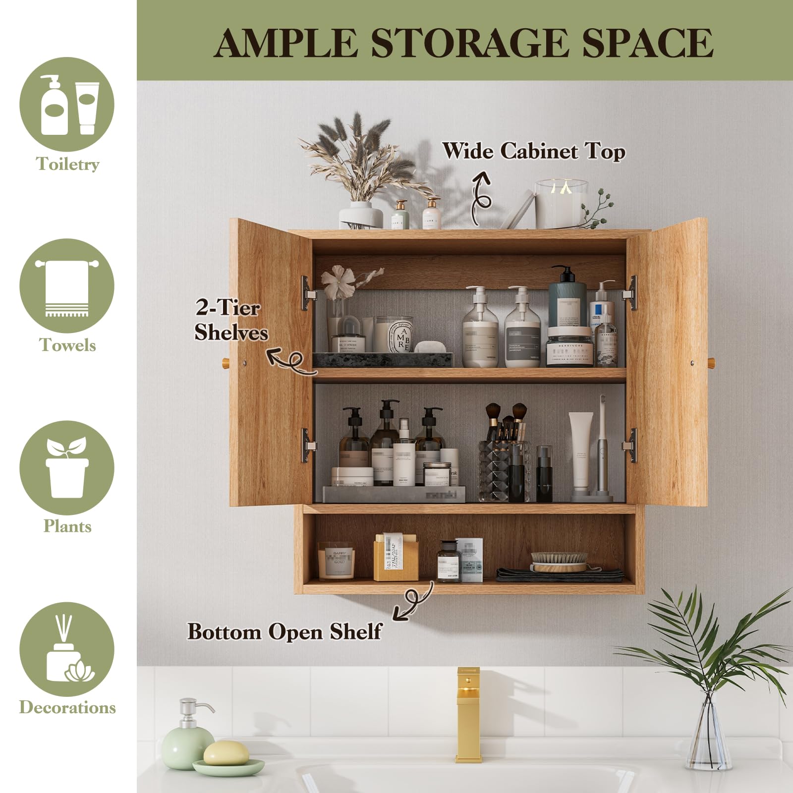 Giantex Medicine Cabinet,Over Toilet Storage Cabinet