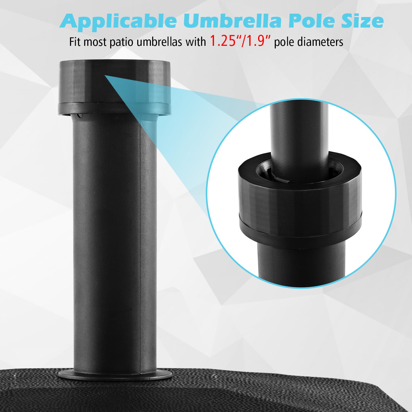 Giantex Umbrella Base with Wheels, 54 lbs Fillable Mobile Umbrella Base, Water or Sand Filled