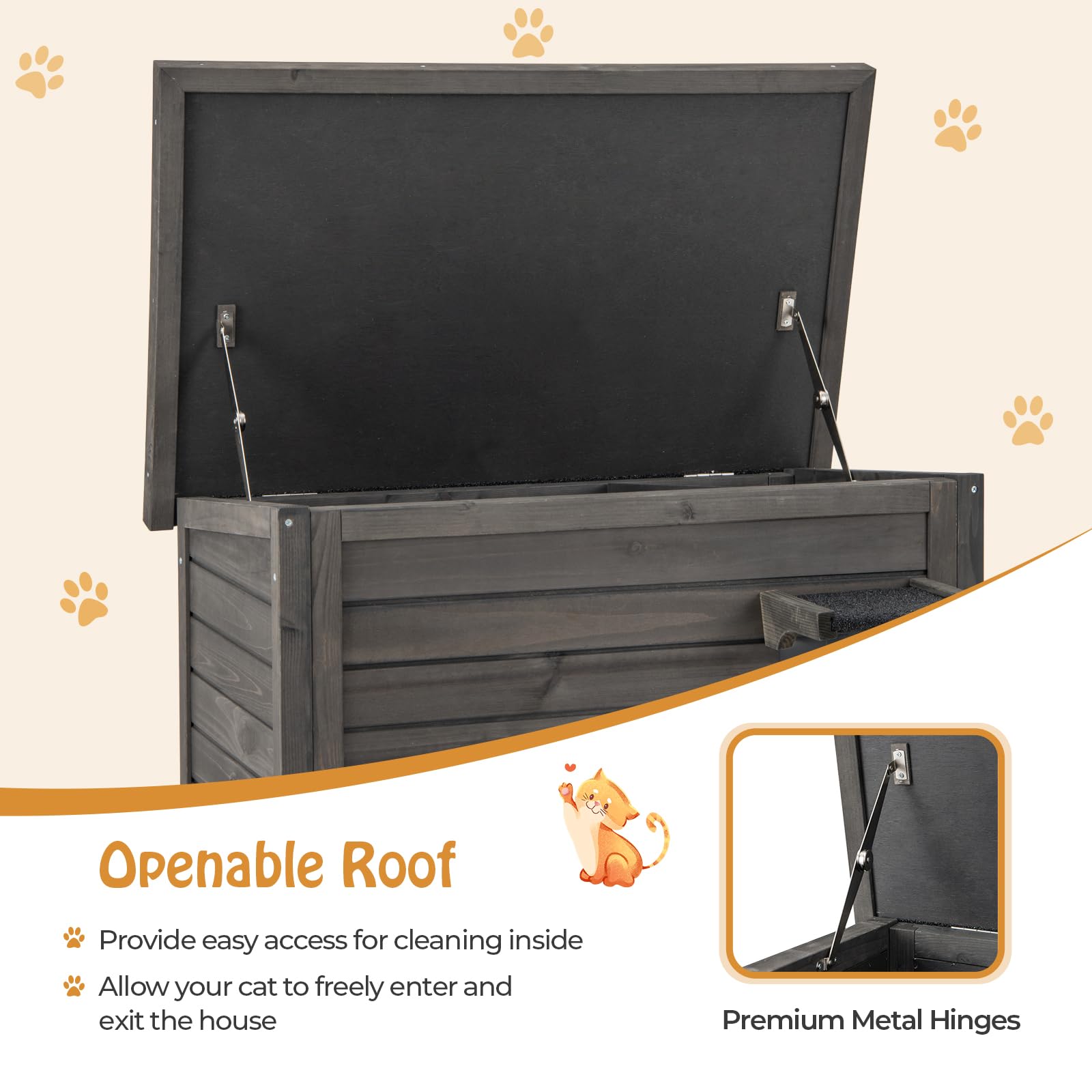 Giantex Outdoor Cat House - Weatherproof Feral Cat Shelter with All-Round Foam Insulated