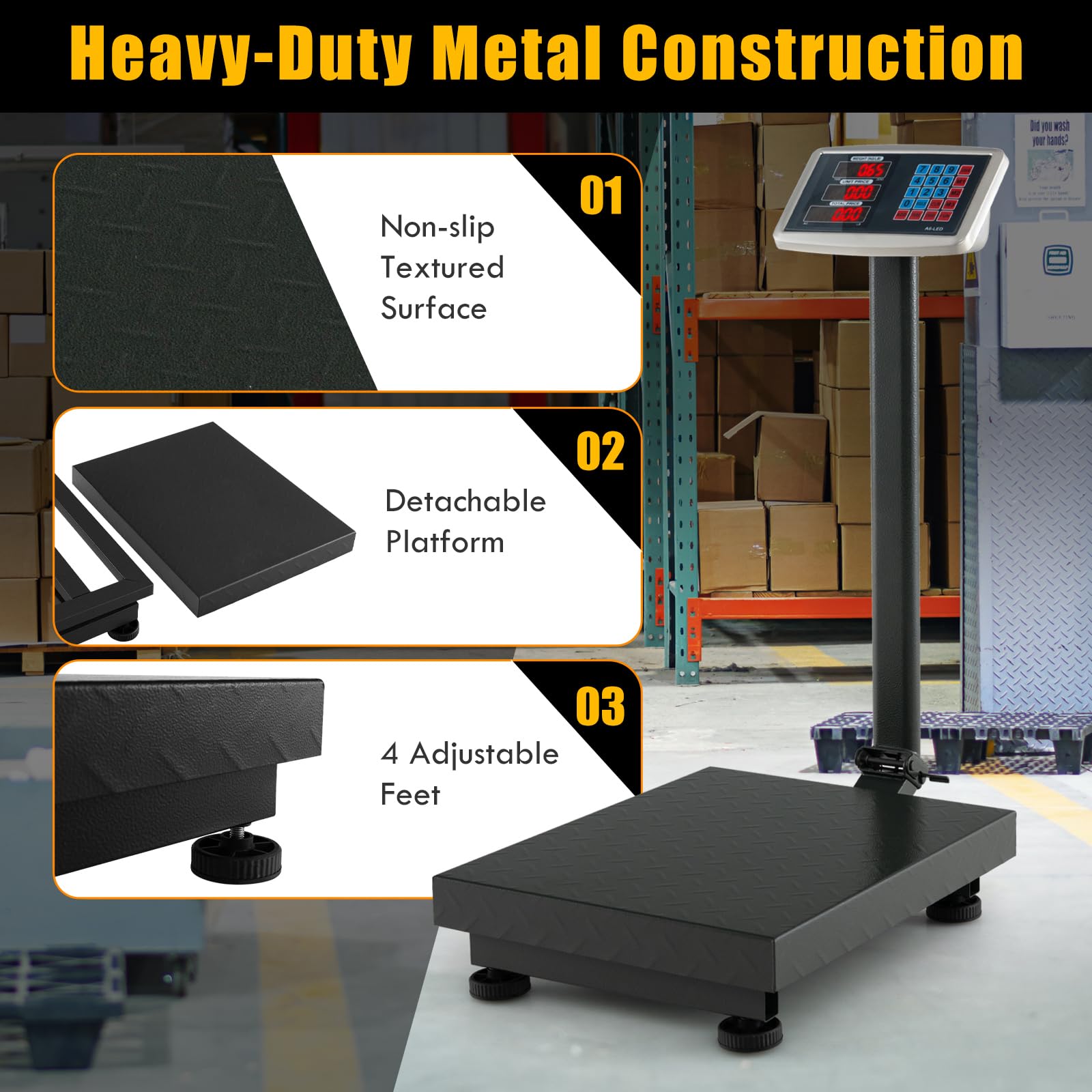 Giantex 660lbs Weight Computing Digital Scale Floor Platform Scale for Weighing Luggage Package Shipping