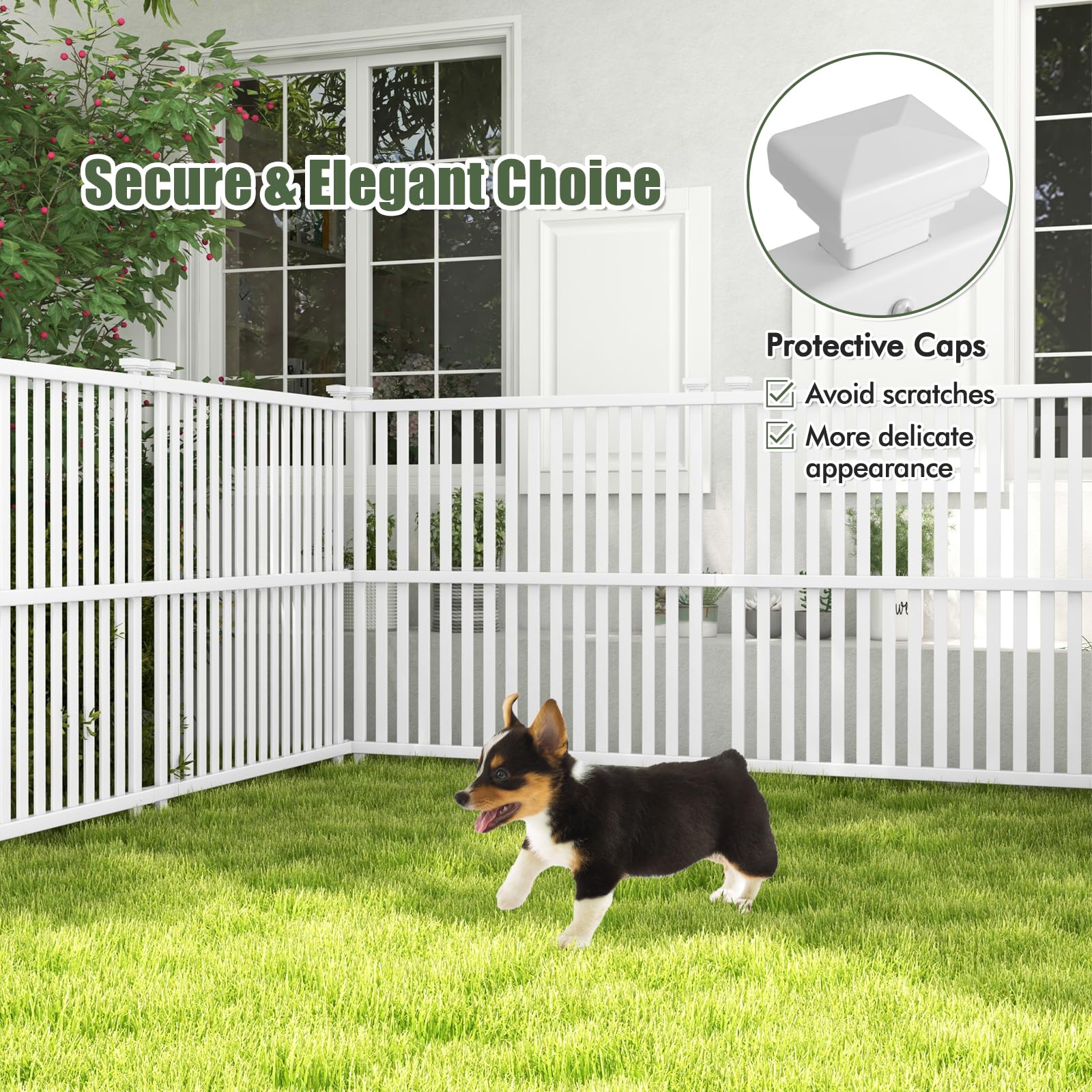 Giantex Air Conditioner Fence 2/4 Panels - 45''W x 45''H Outdoor Fence Privacy Screen with Metal Stakes