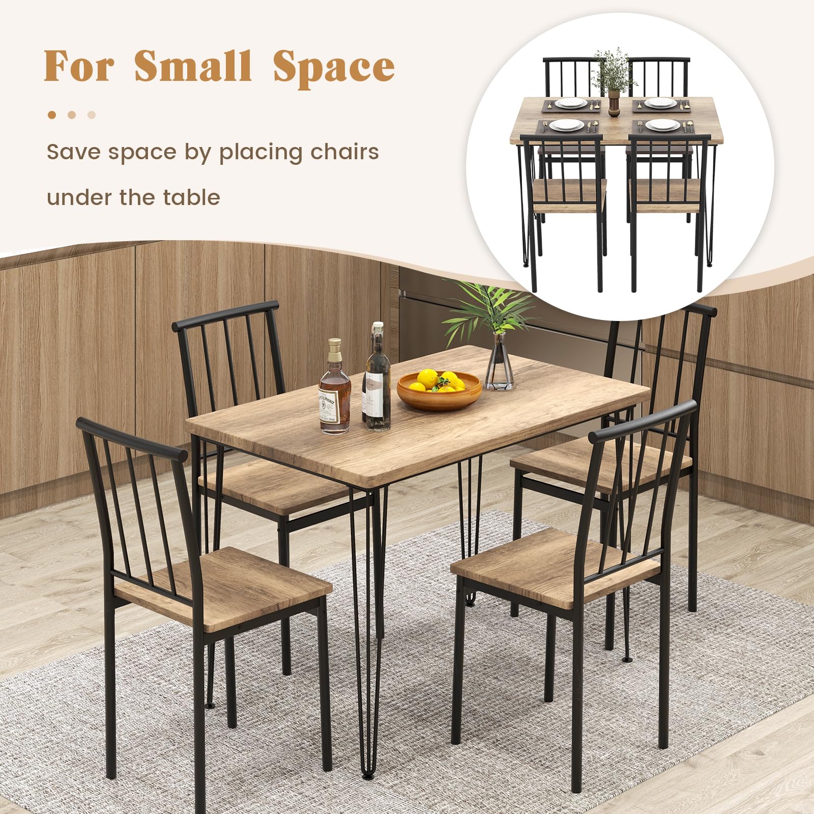 Giantex 5-Piece Dining Table Set