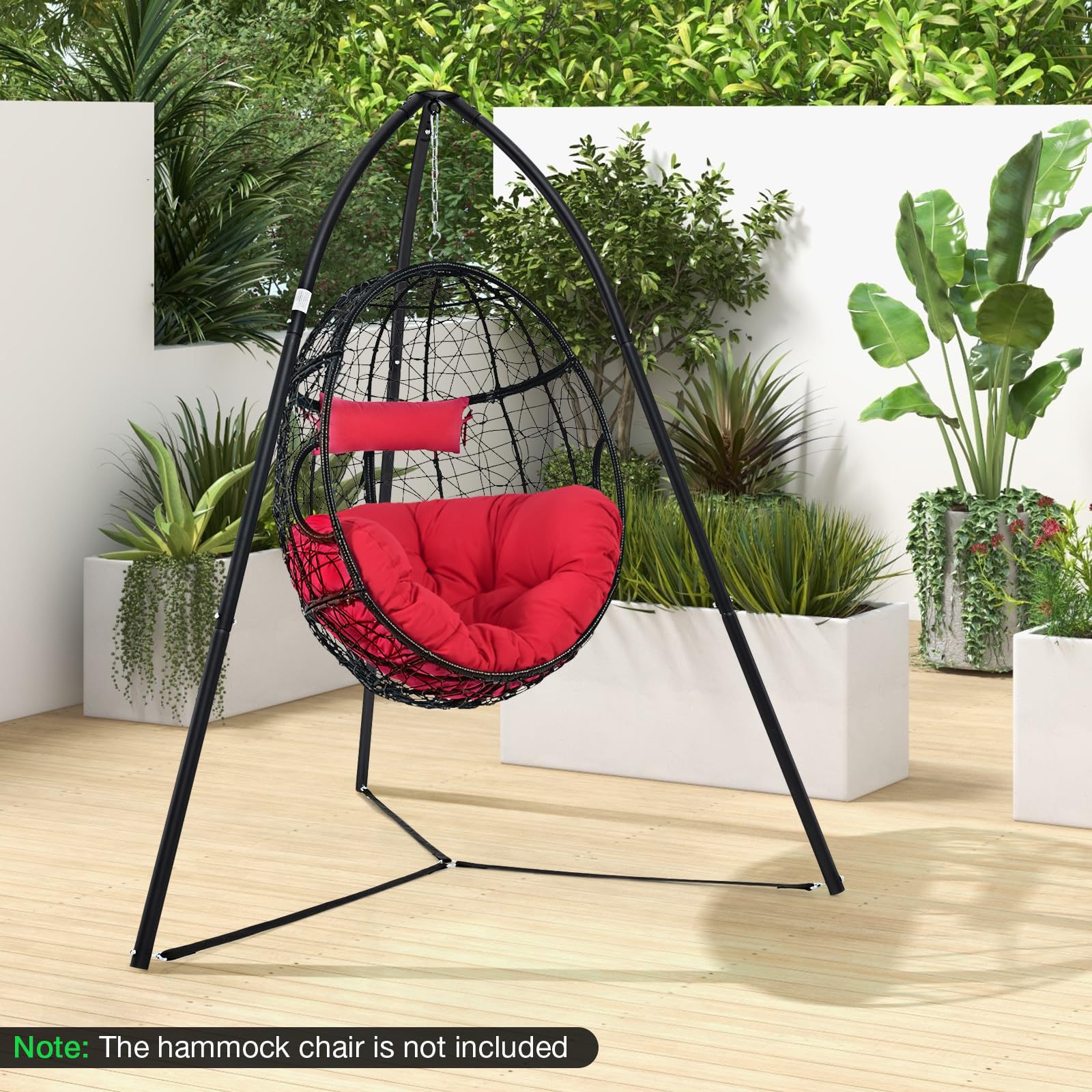 Giantex Metal Hammock Stand for Outside - Tripod Hanging Chair Stand Only,  78” x 86” Indoor Outdoor Swing Stand for Patio