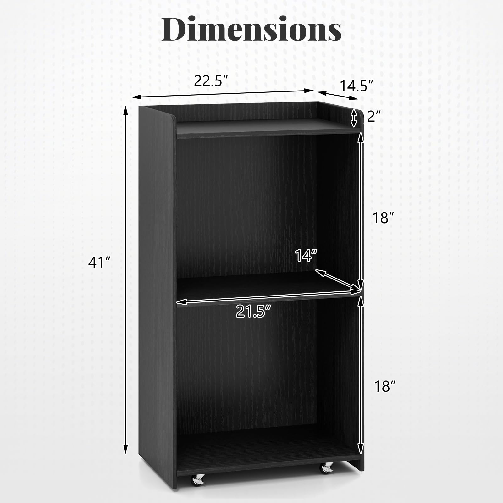 Giantex Portable Podium Stand, Lectern Podium with 2 Storage Shelves