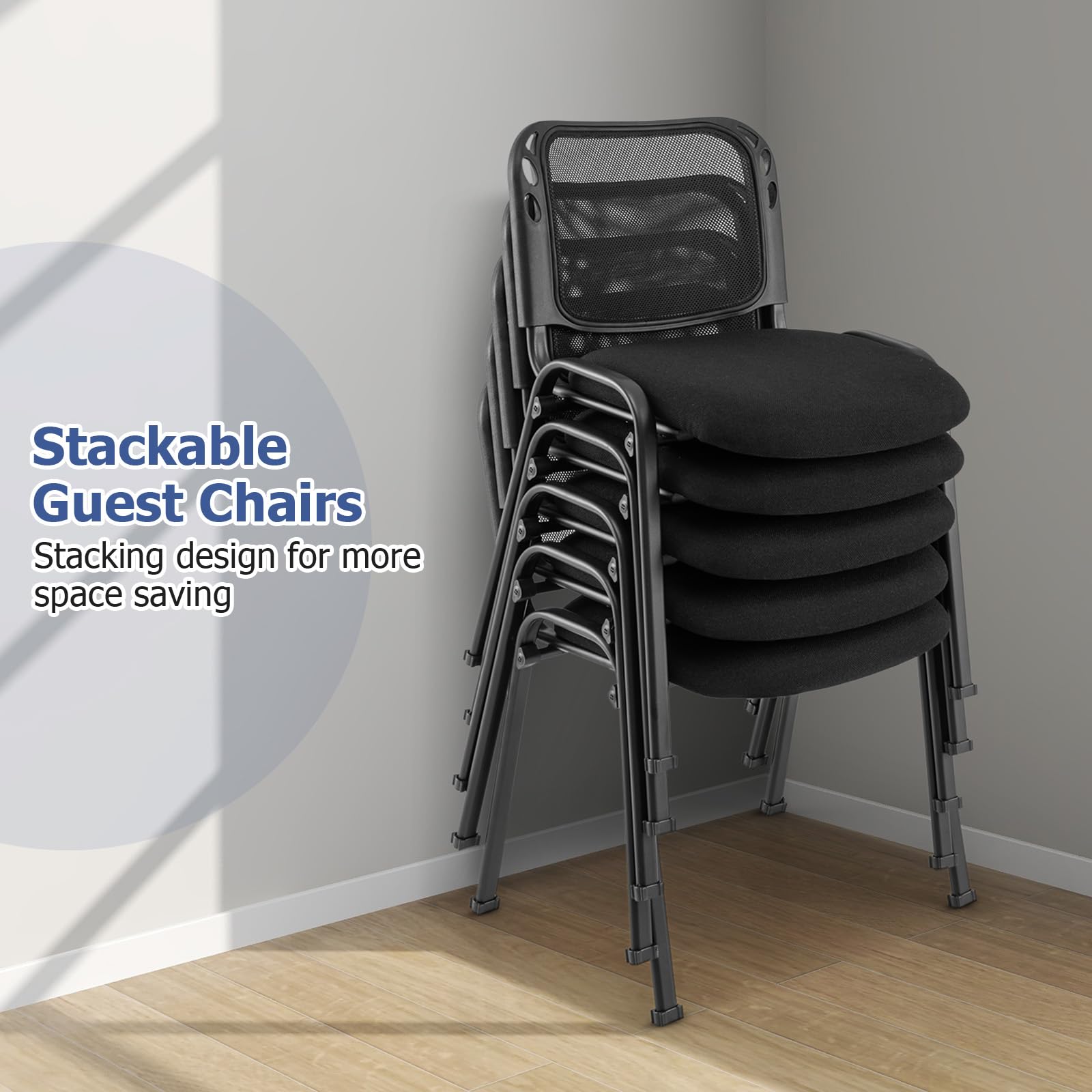 Giantex Set of 5 Conference Chair Elegant Design Stackable Office Waiting Room Guest Reception (32 H)