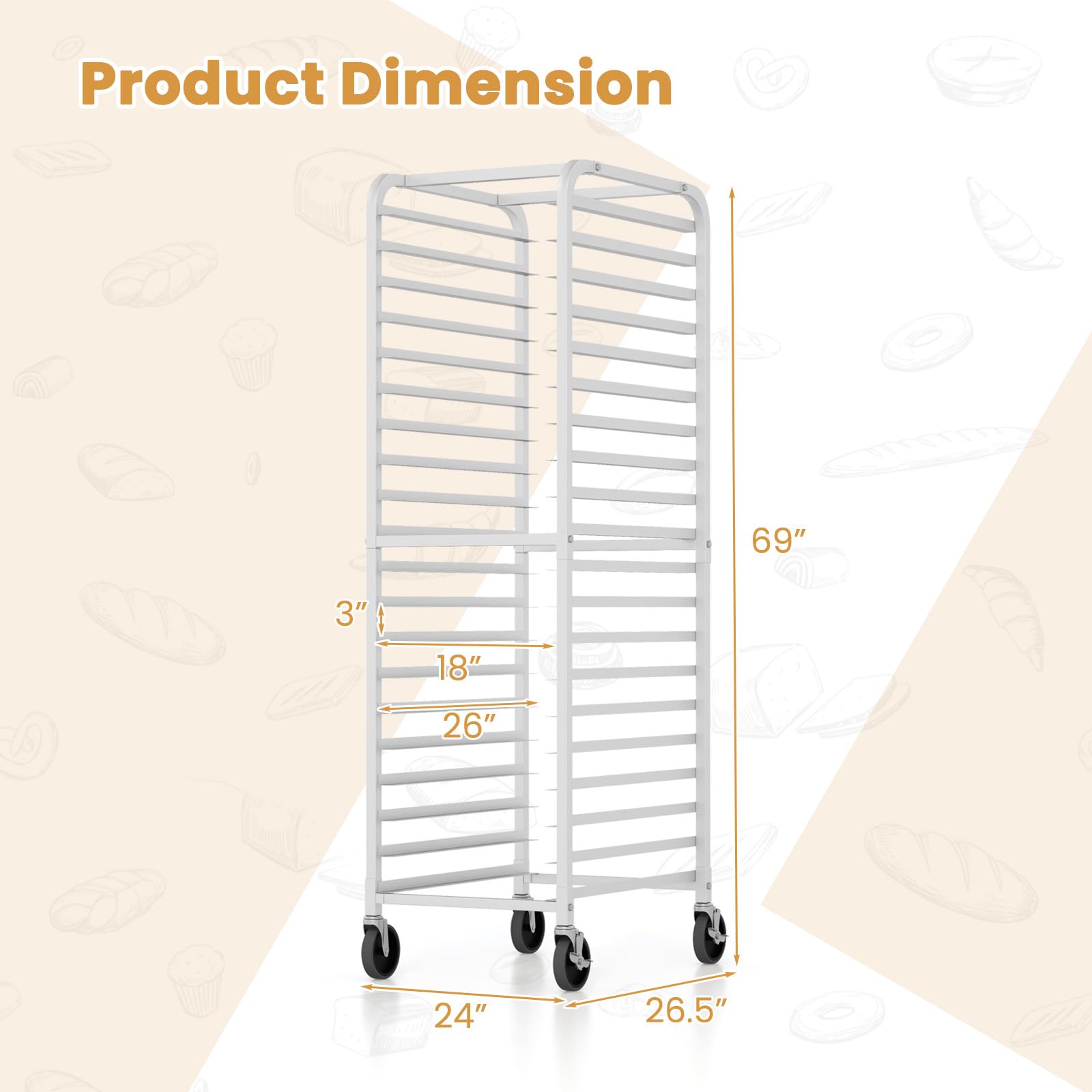 Giantex 20-Tier Kitchen Bun Pan Sheet Rack