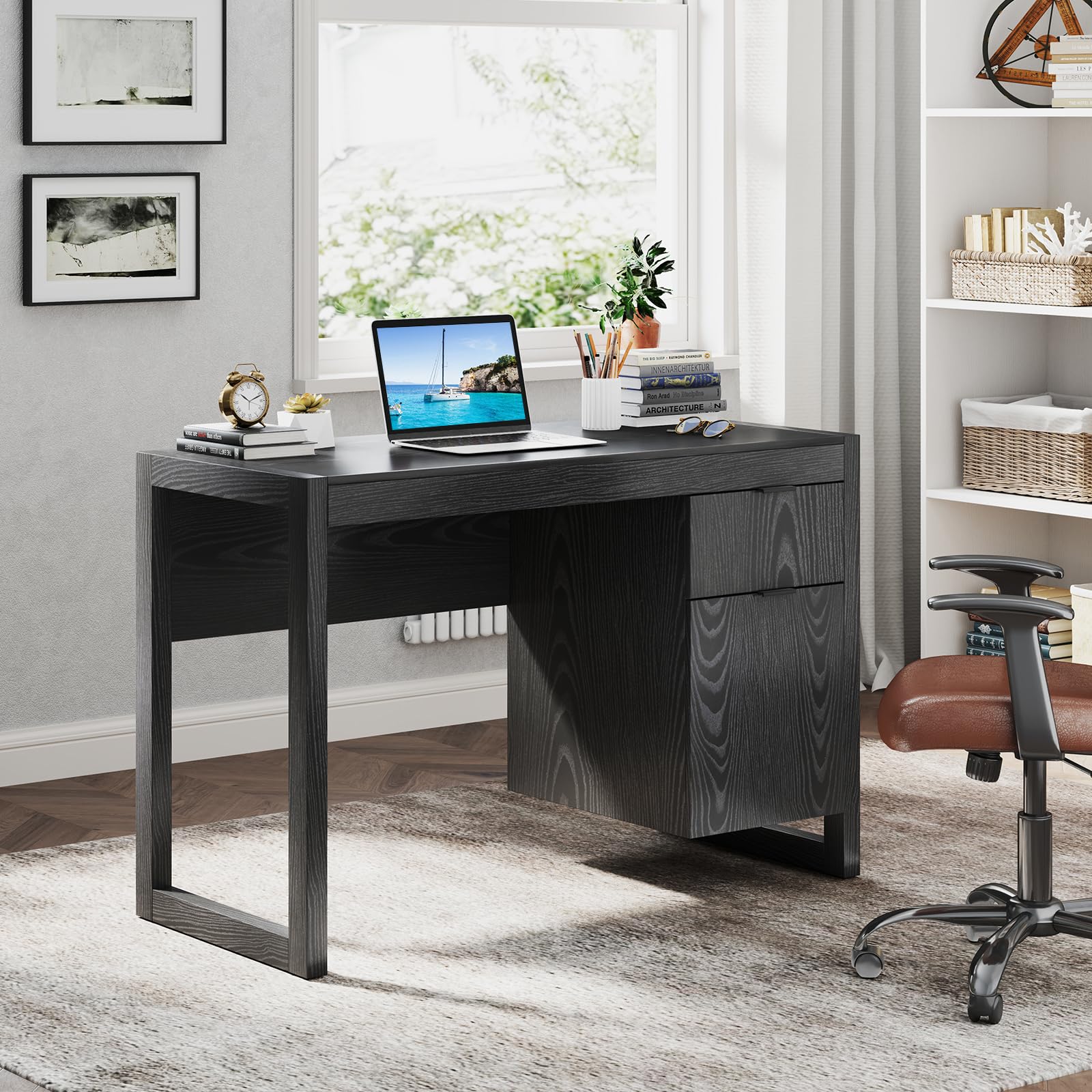 Giantex Computer Desk with Drawer & Storage Cabinet